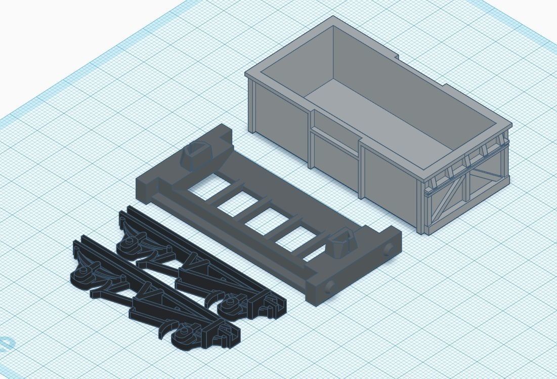 Model Railway OO guage 16 ton Mineral Wagons with NEM pocket 3D print model_2