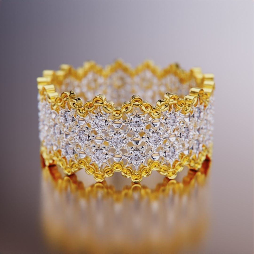 diamond ring 3D print model_4