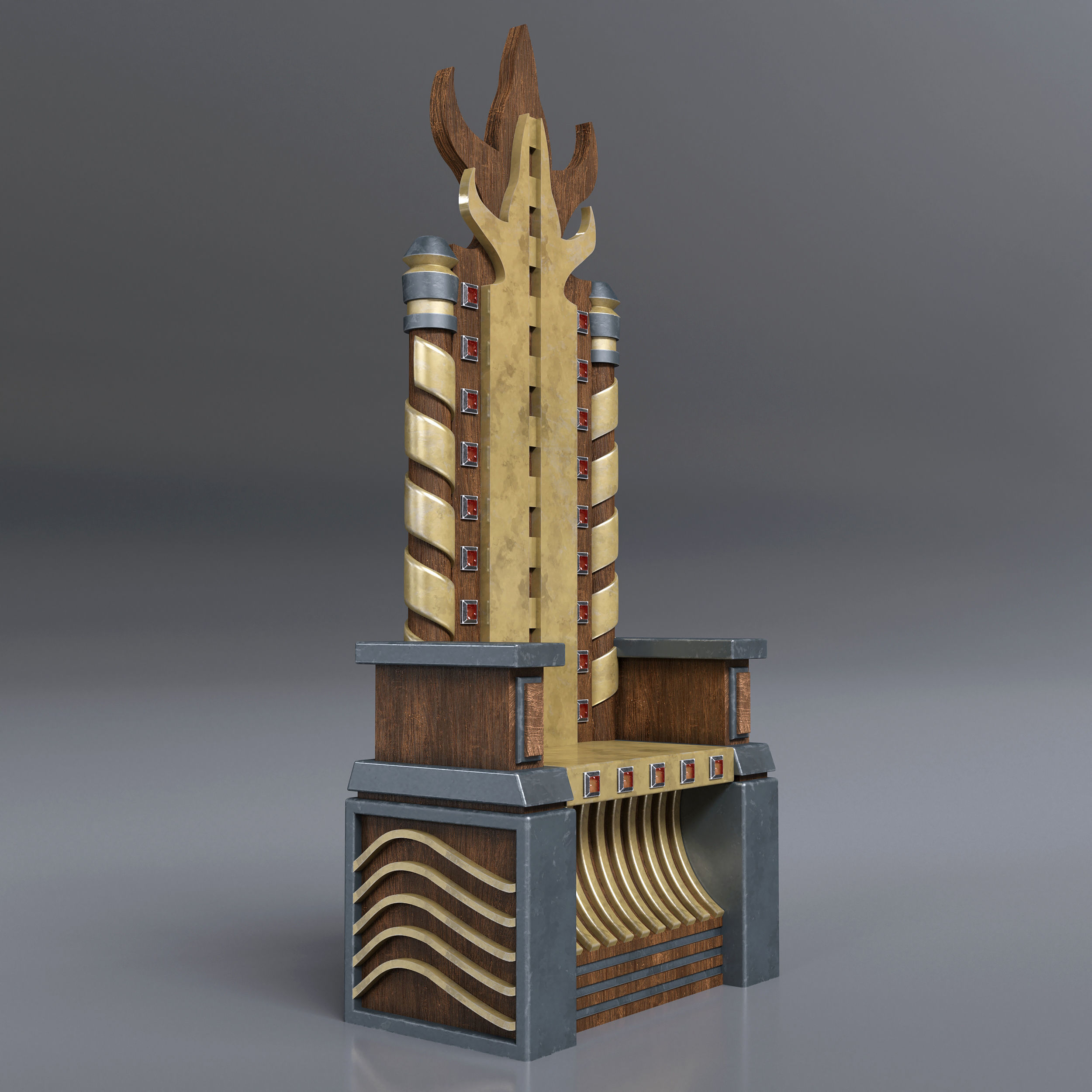 THRONE-1 golden throne 3D model_3