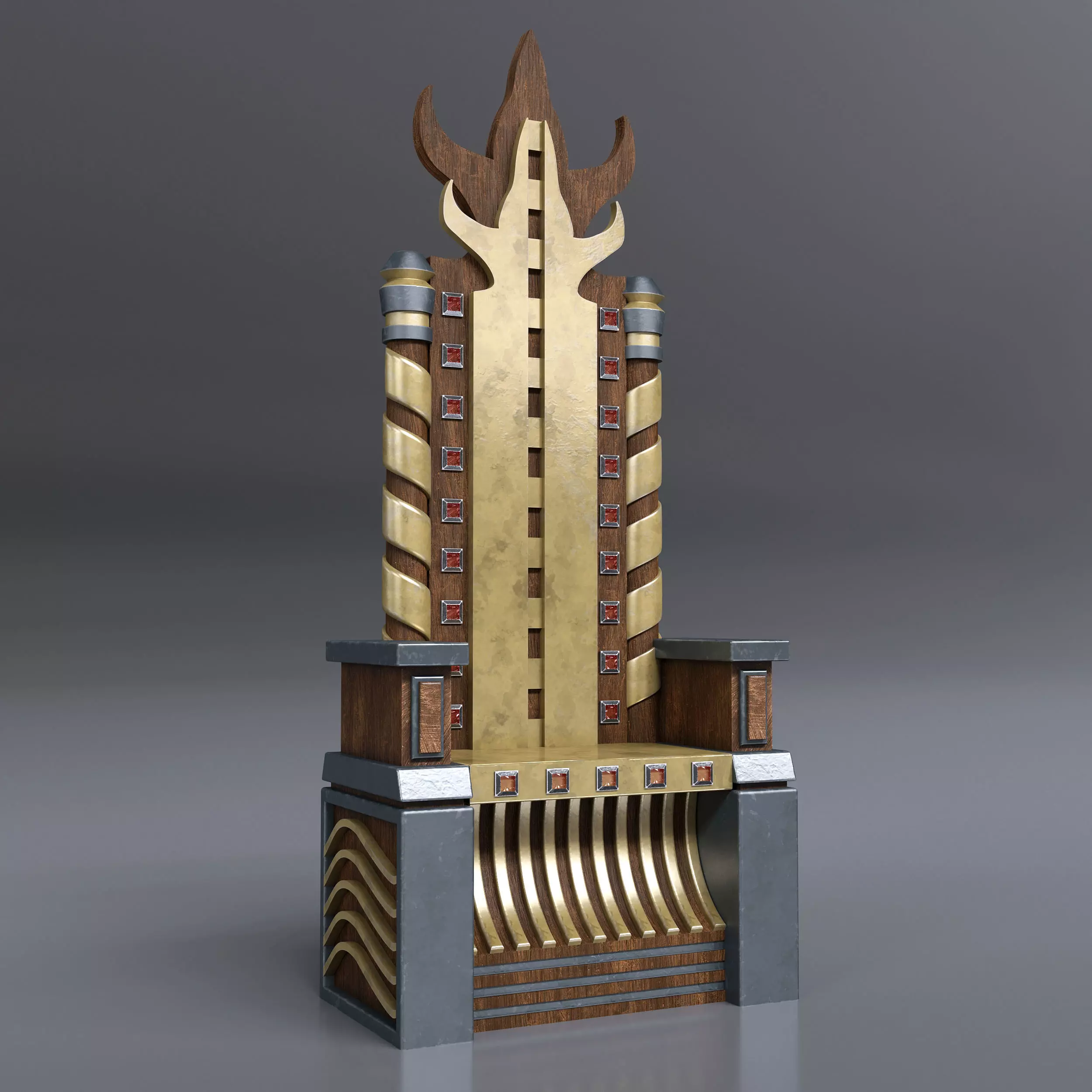 THRONE-1 golden throne 3D model_0