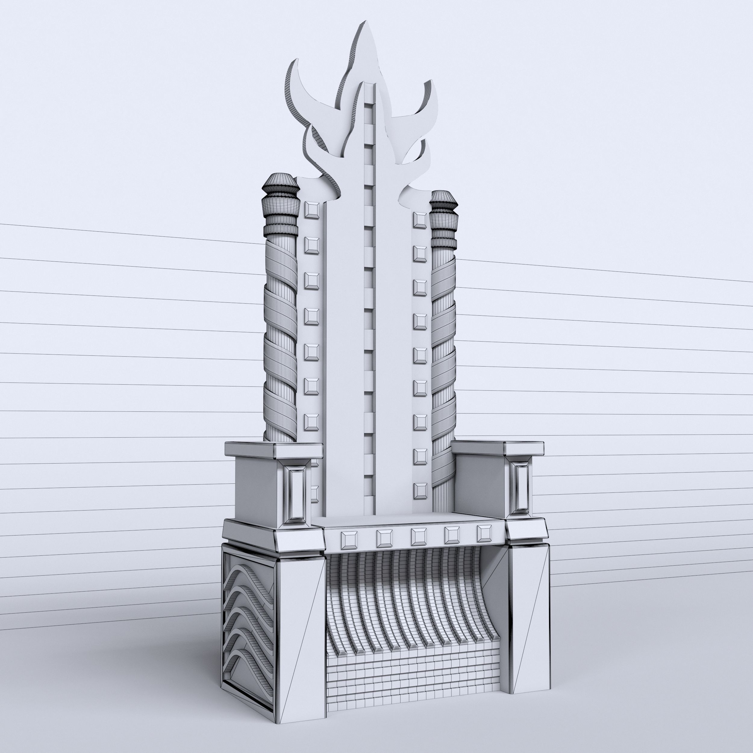 THRONE-1 golden throne 3D model_1