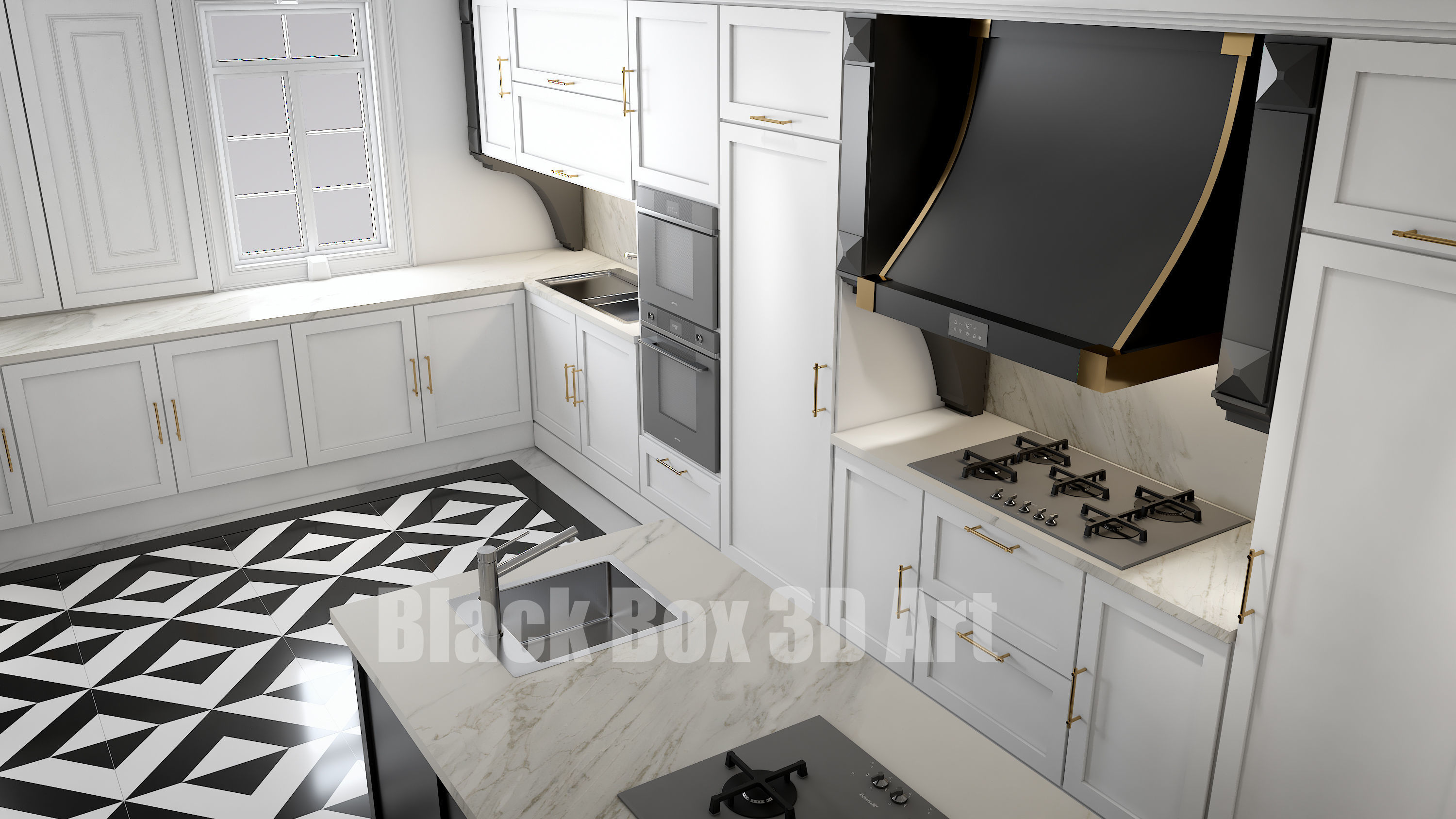 Classic interior design of the villa 3D model_14