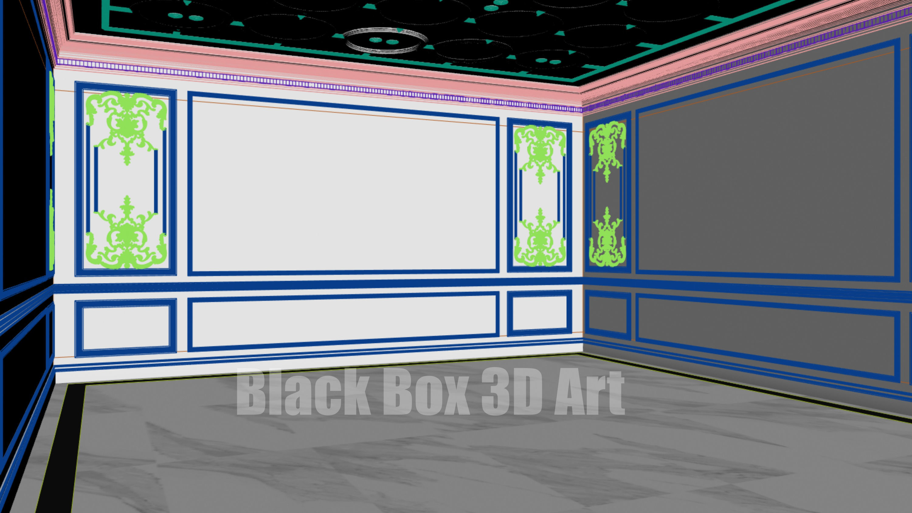 Classic interior design of the villa 3D model_38