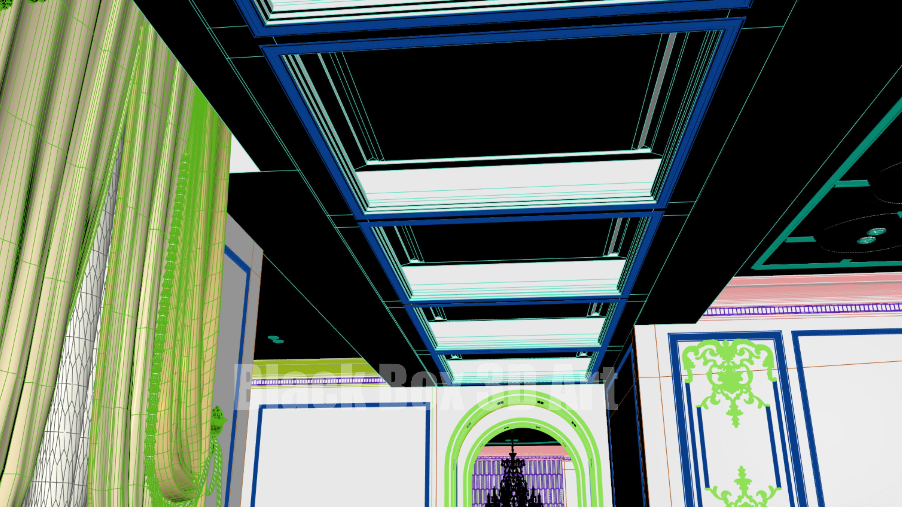 Classic interior design of the villa 3D model_27