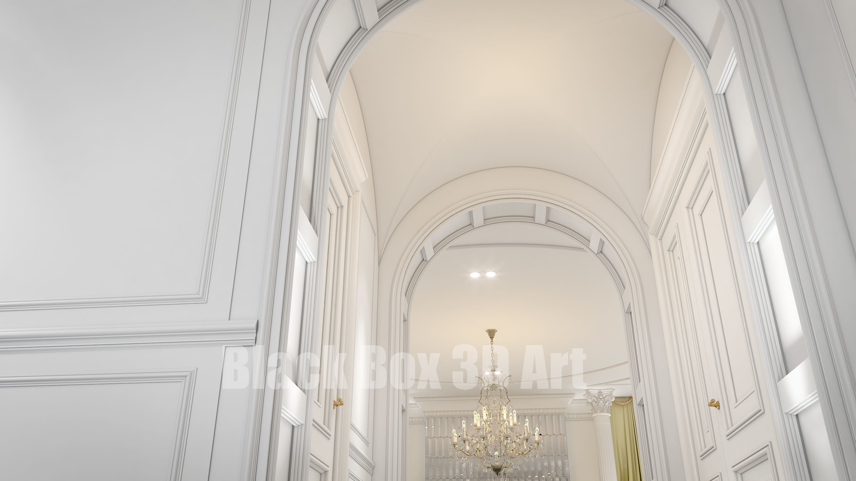Classic interior design of the villa 3D model_7
