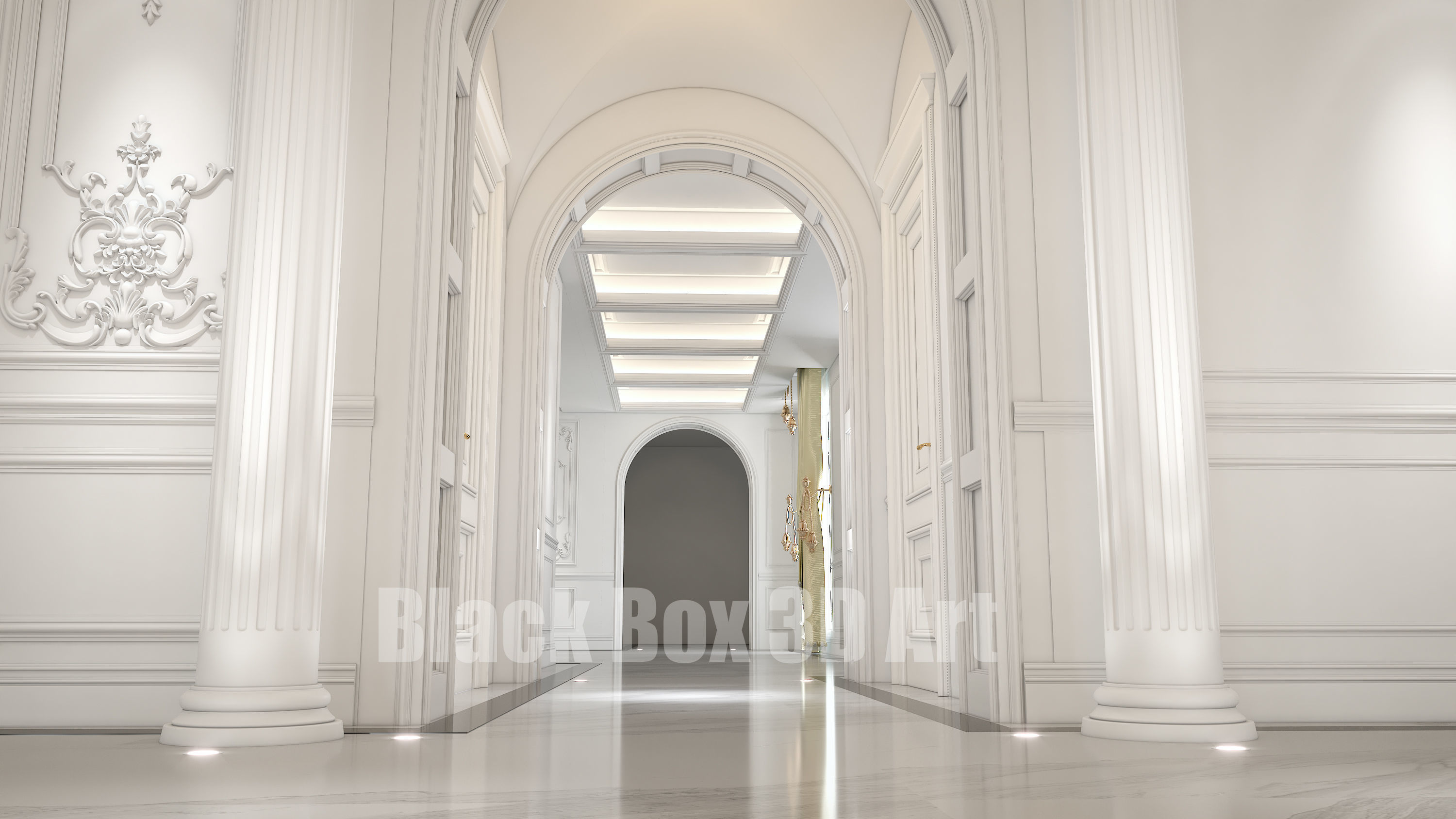 Classic interior design of the villa 3D model_15