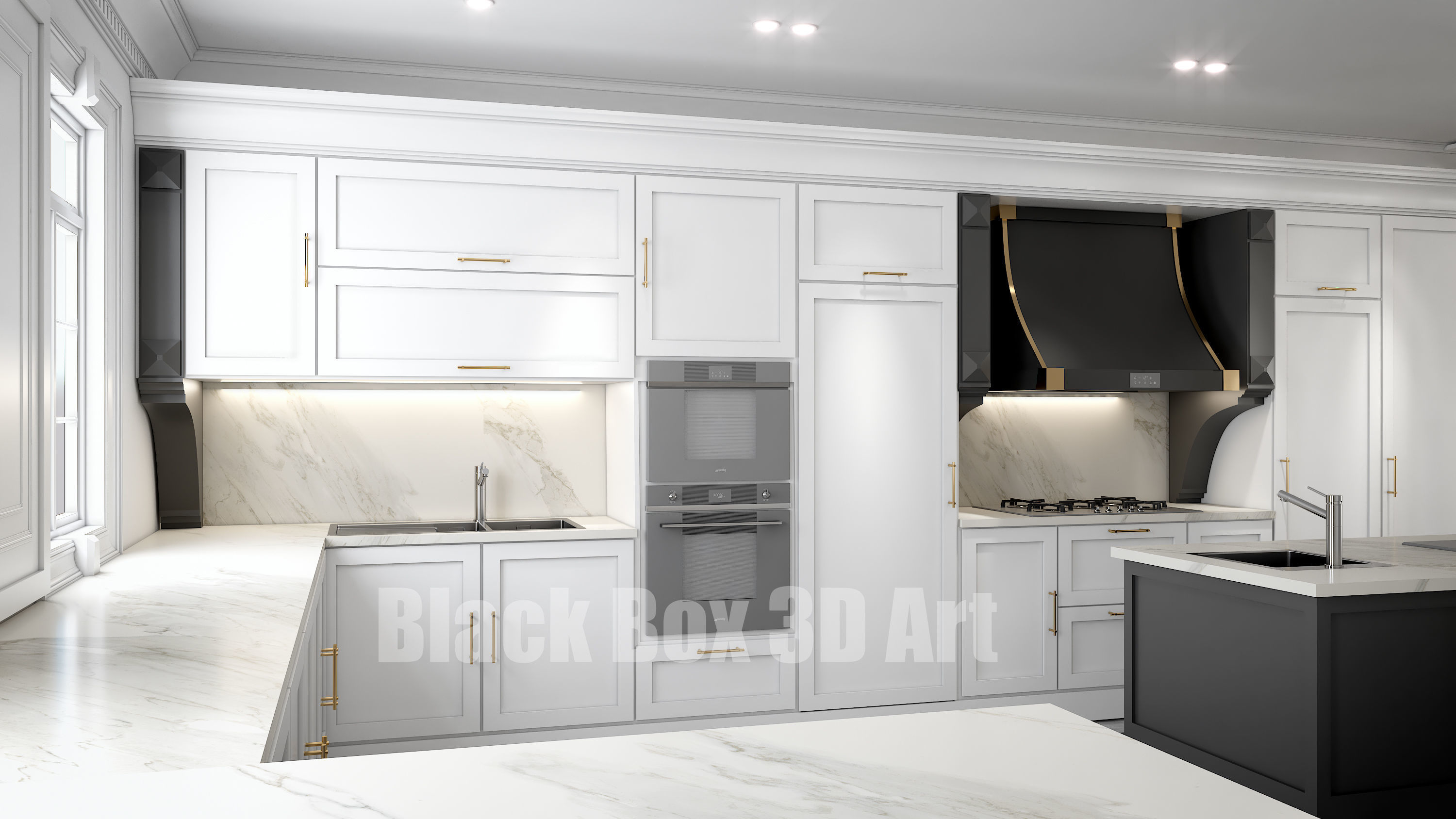 Classic interior design of the villa 3D model_17