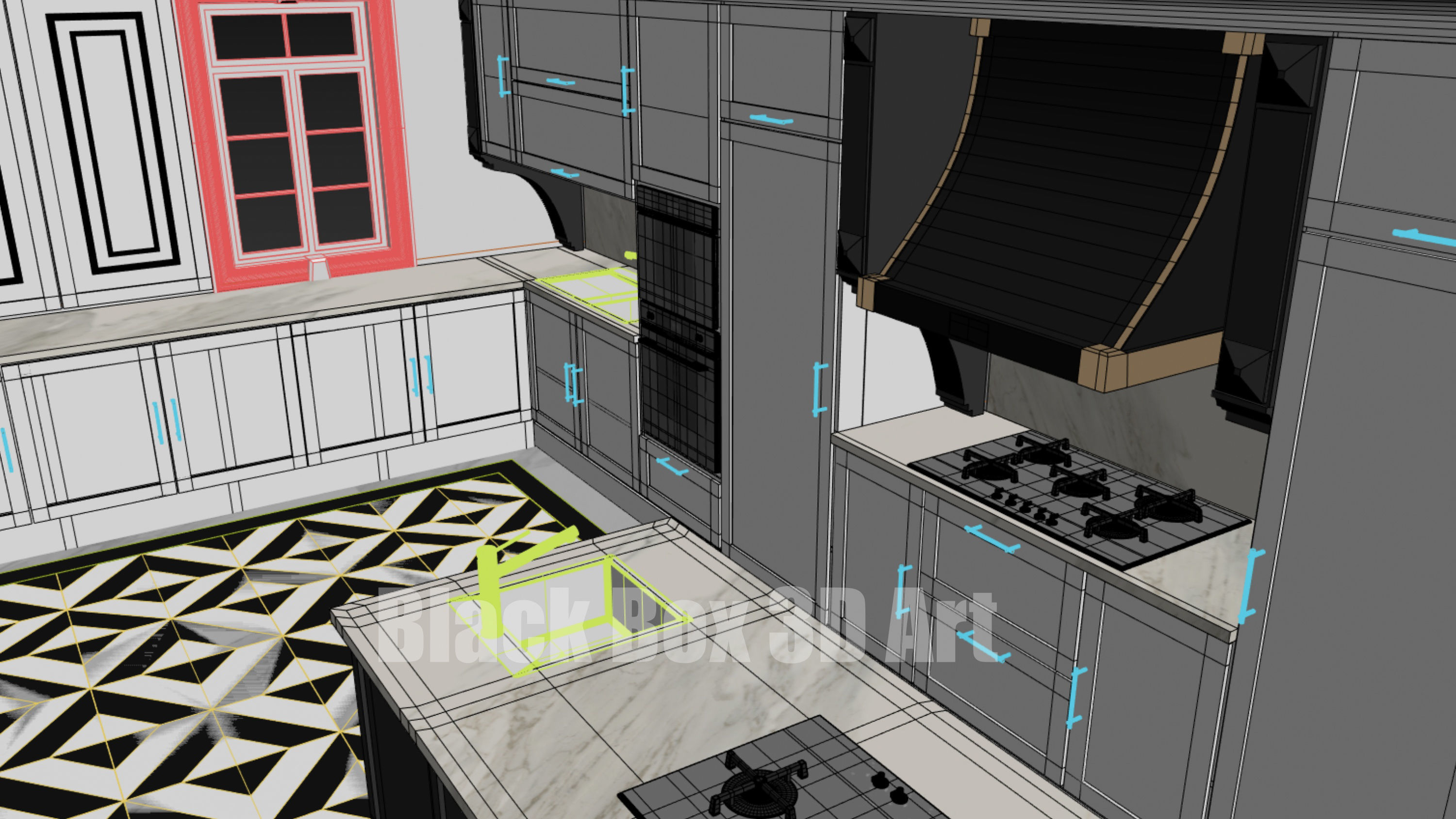 Classic interior design of the villa 3D model_30