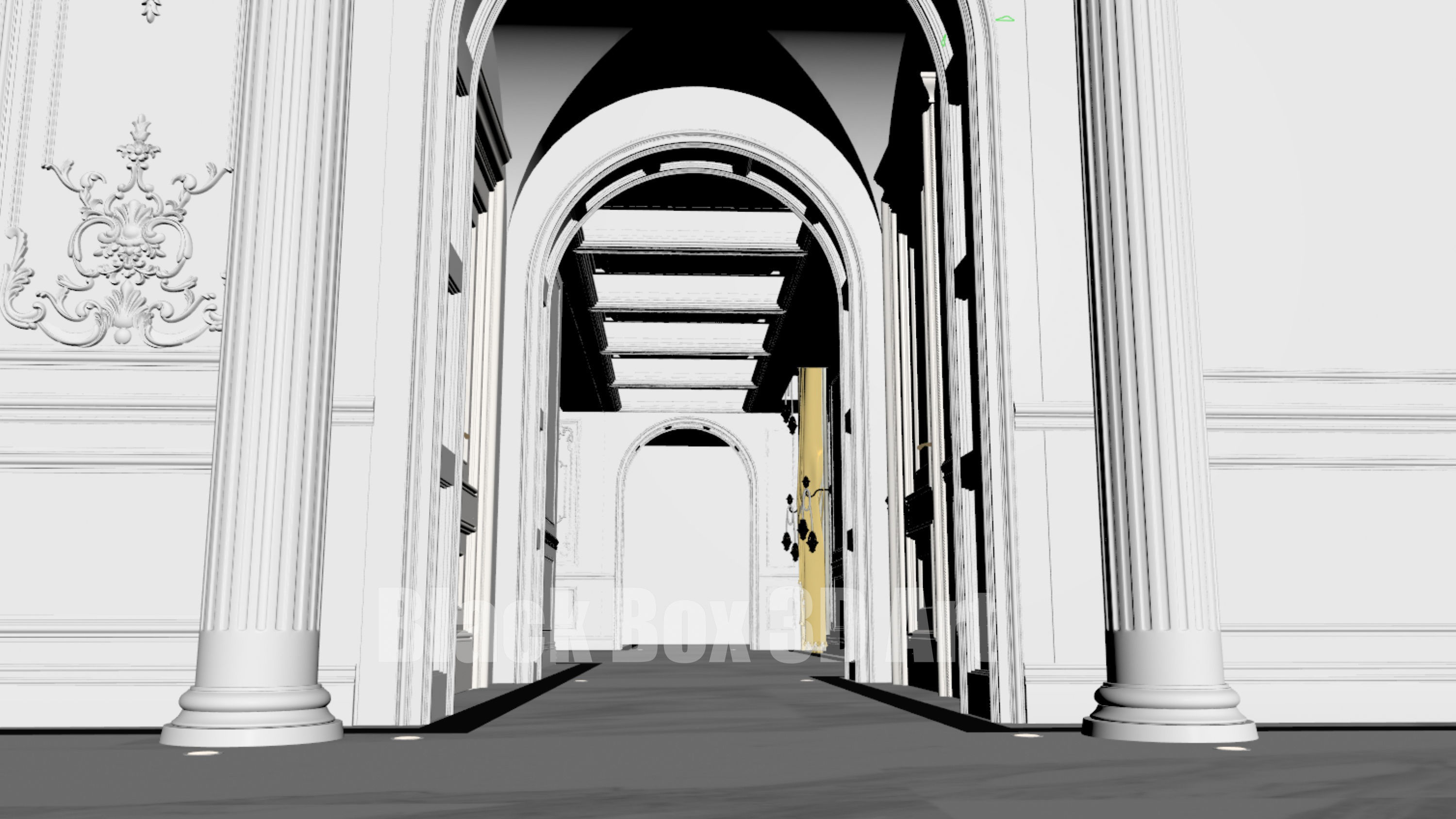 Classic interior design of the villa 3D model_61