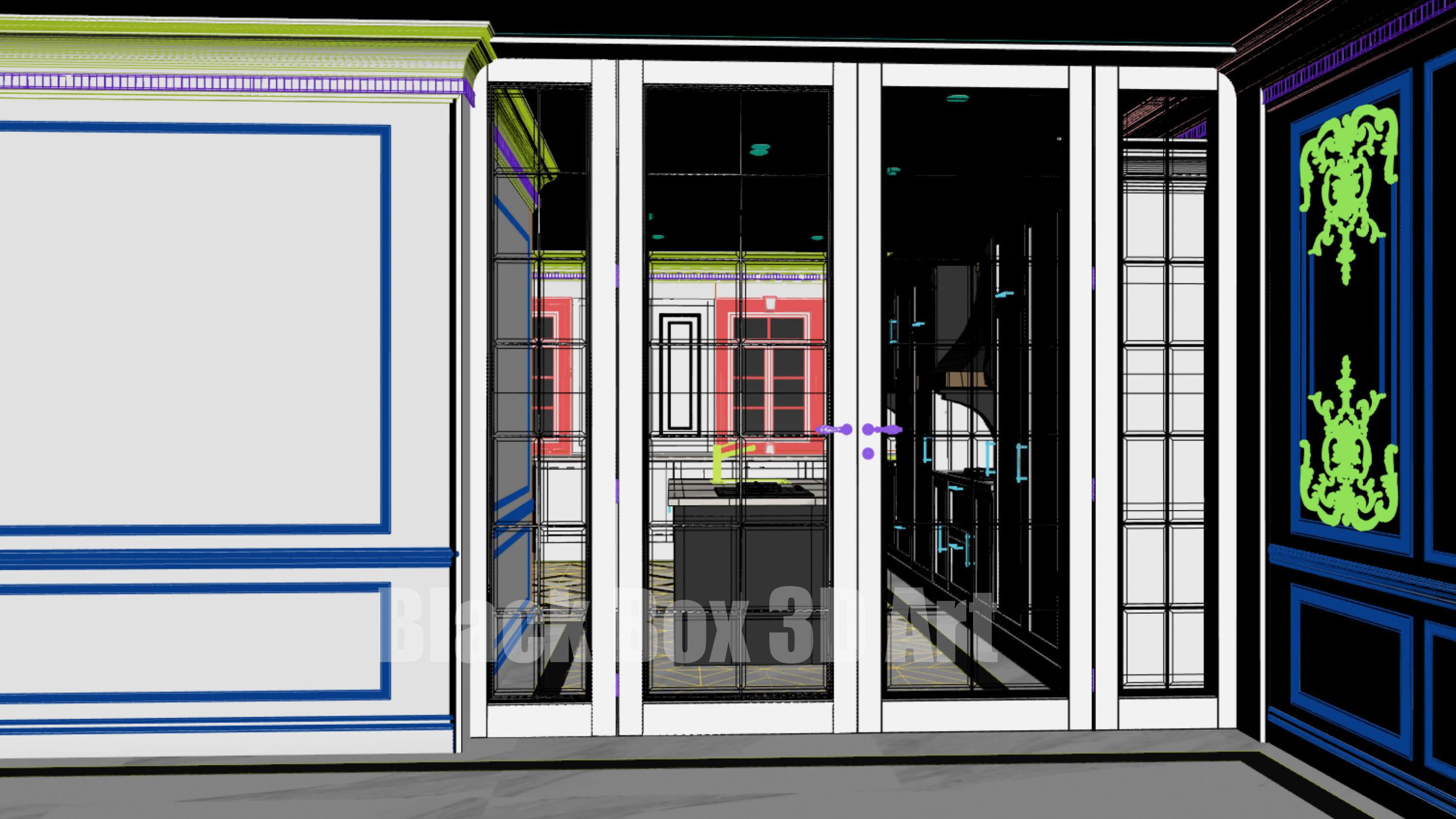 Classic interior design of the villa 3D model_36