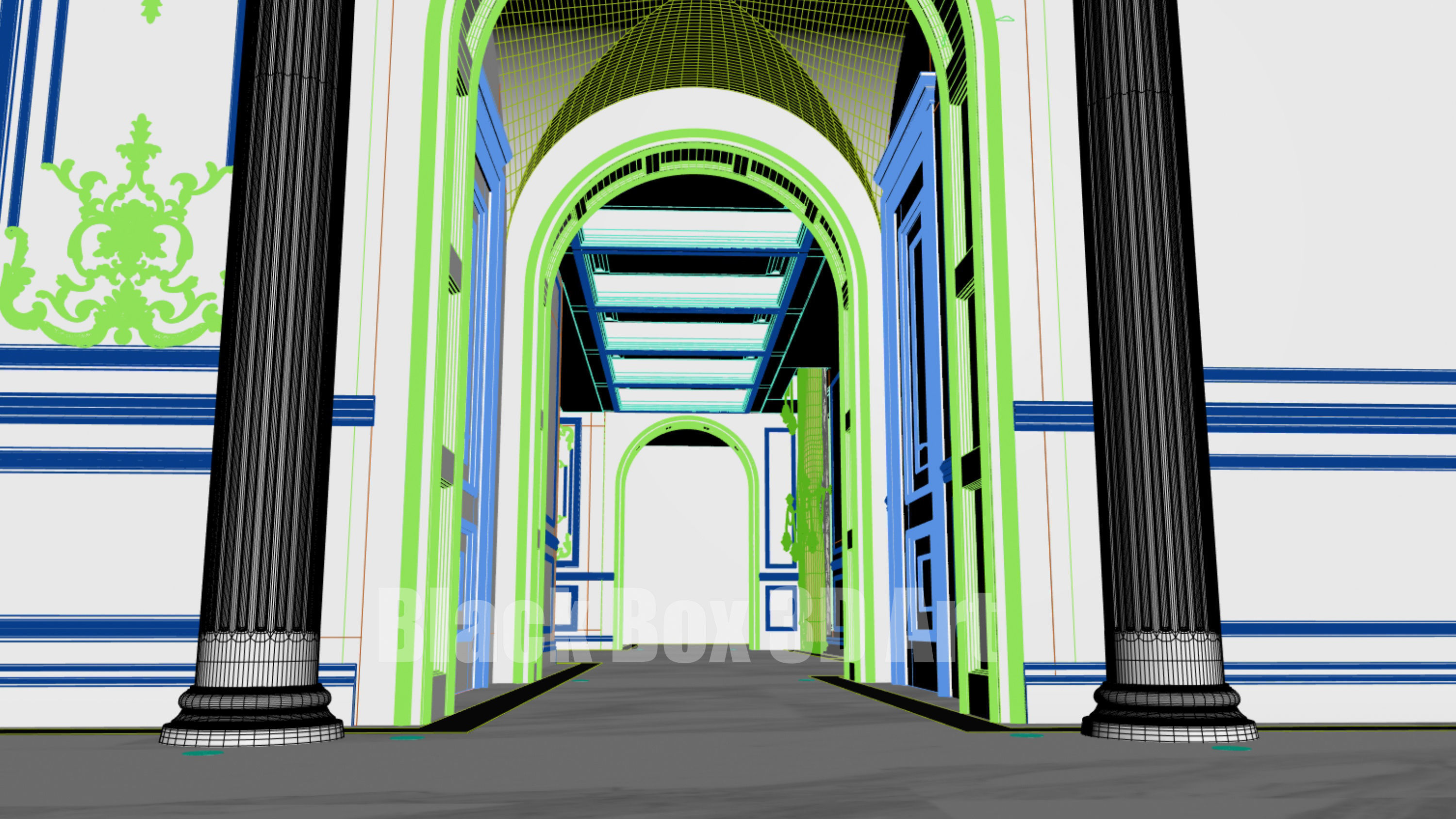 Classic interior design of the villa 3D model_39