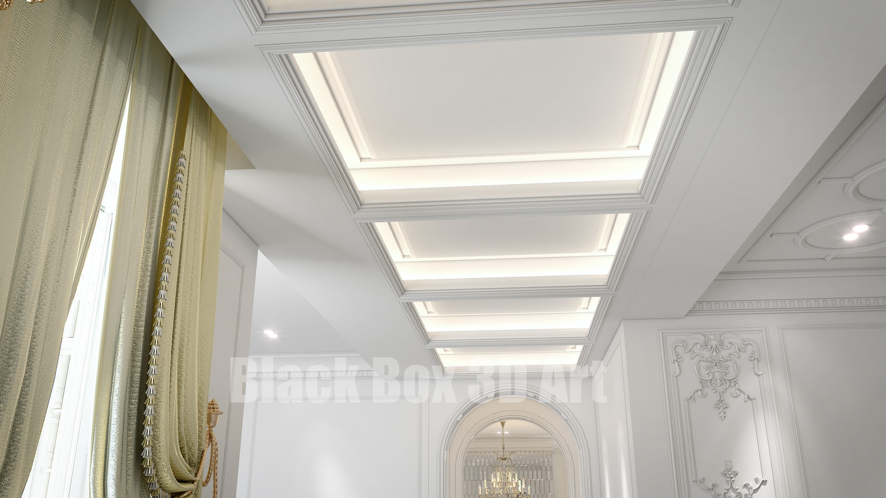 Classic interior design of the villa 3D model_13