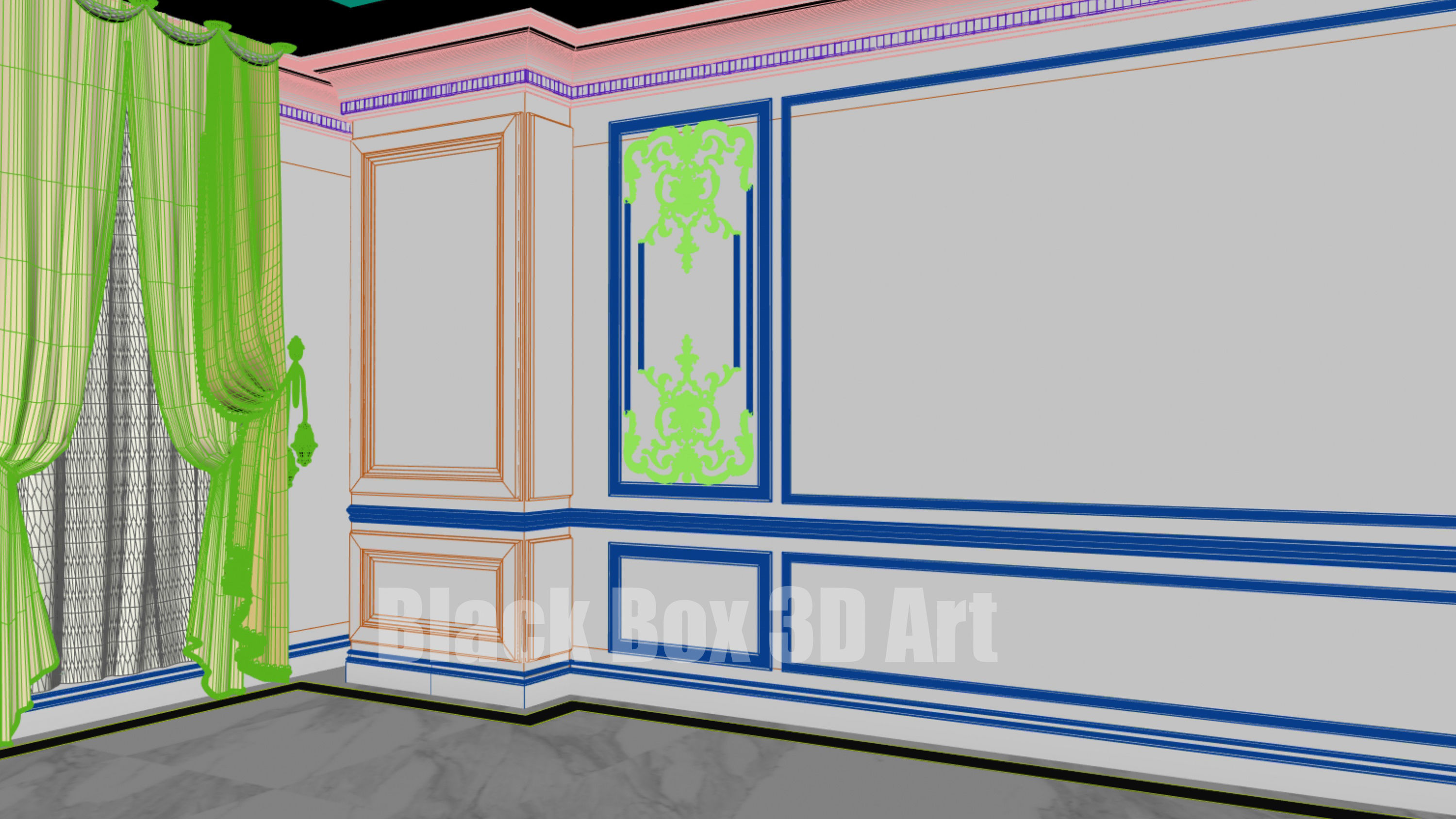 Classic interior design of the villa 3D model_42