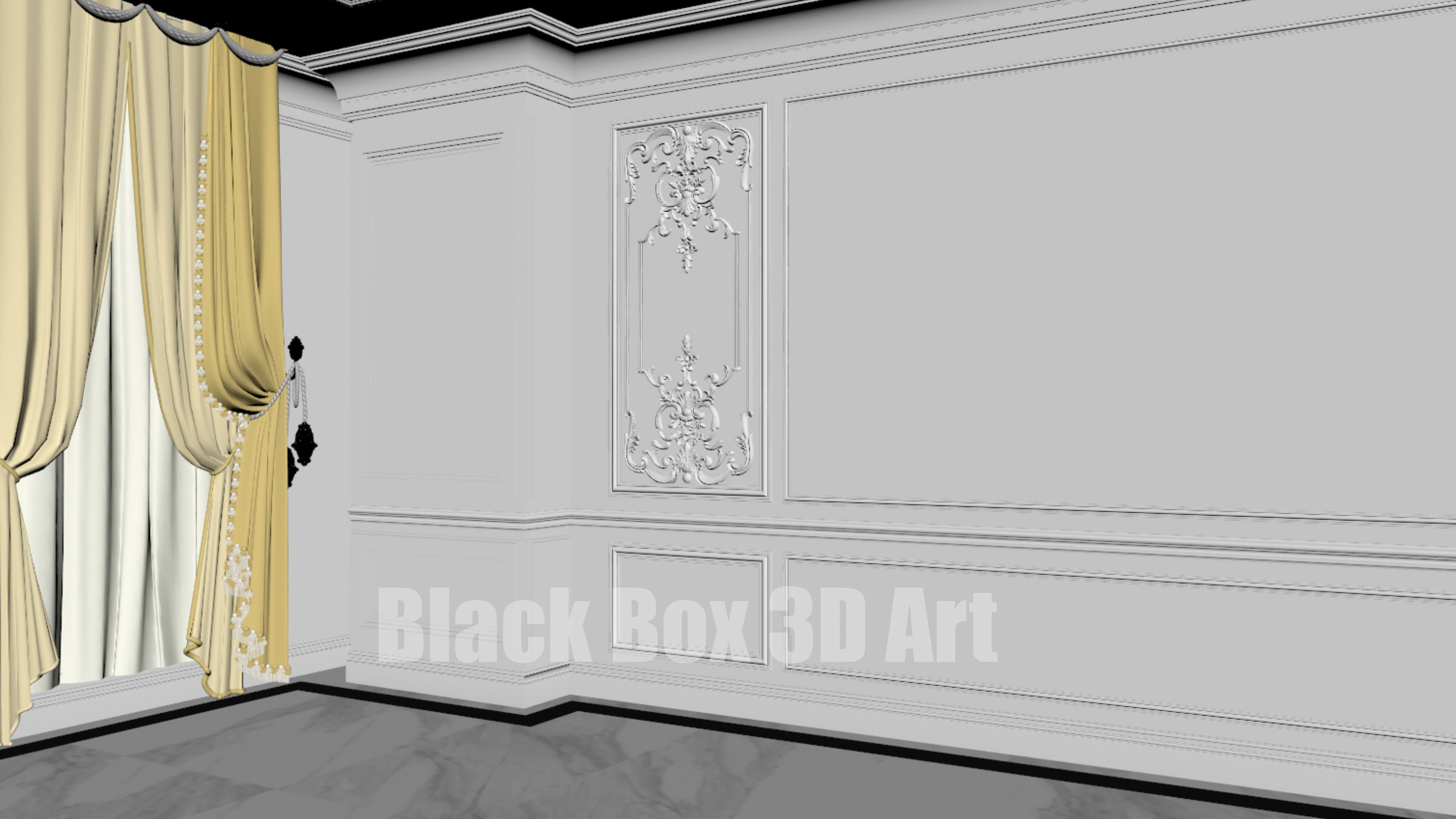 Classic interior design of the villa 3D model_65