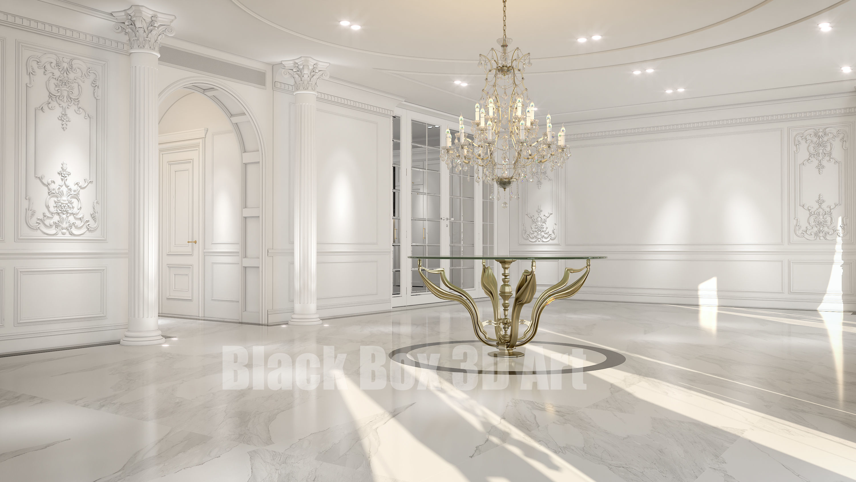 Classic interior design of the villa 3D model_19