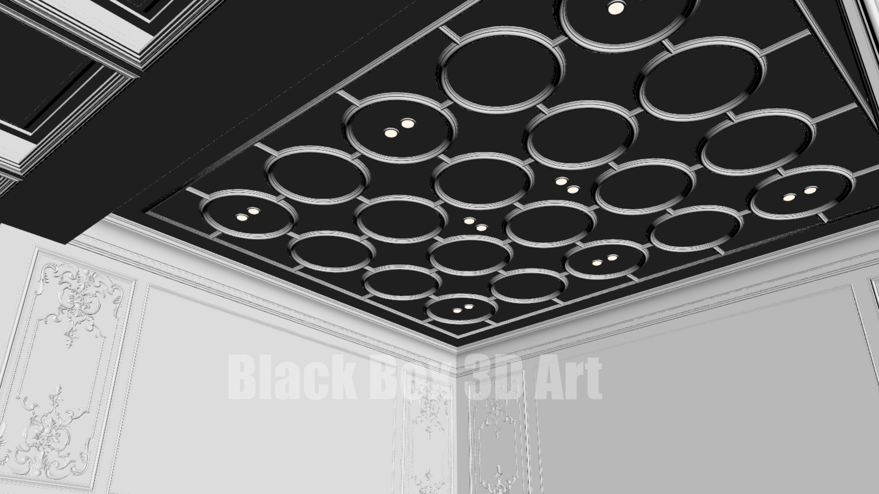 Classic interior design of the villa 3D model_50