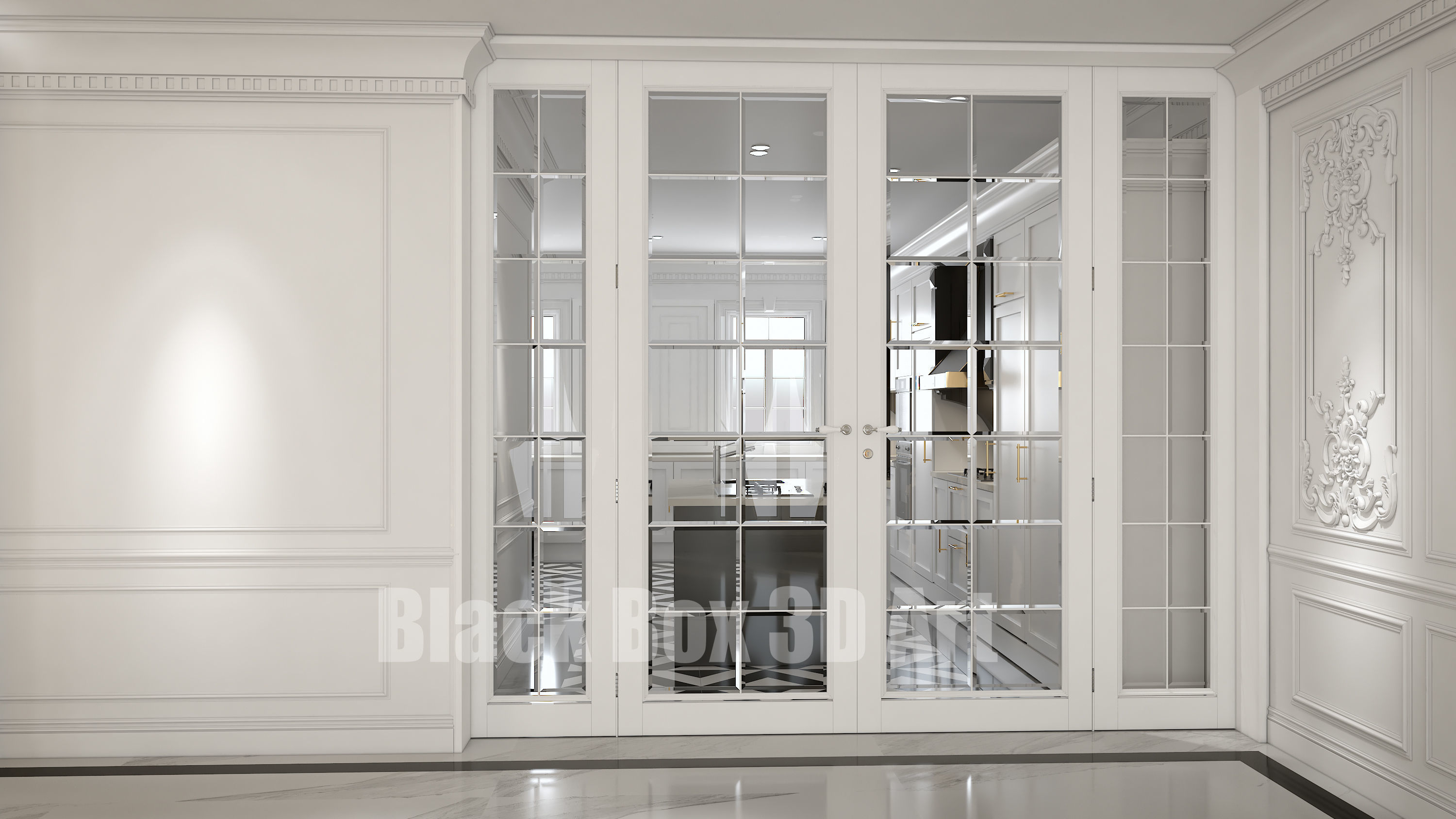 Classic interior design of the villa 3D model_20