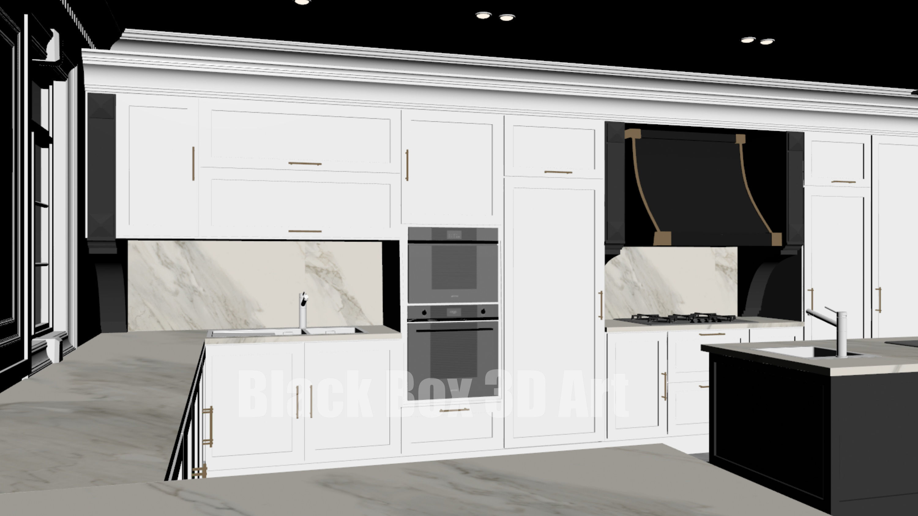 Classic interior design of the villa 3D model_59