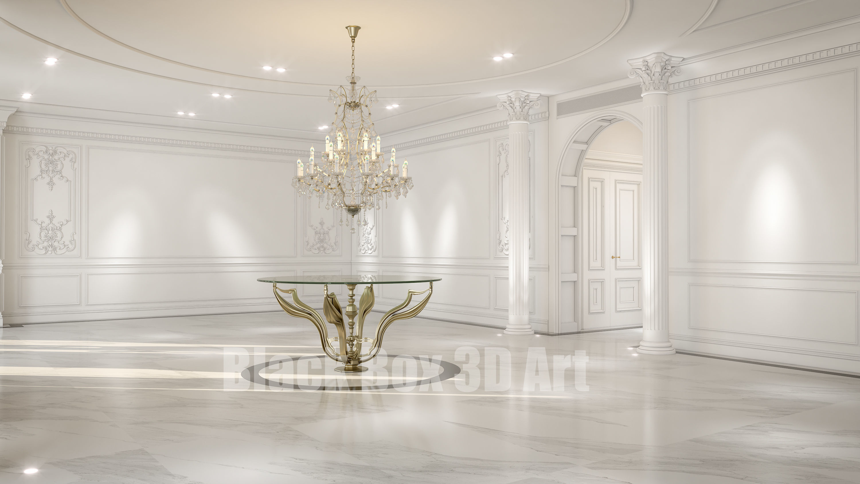 Classic interior design of the villa 3D model_21