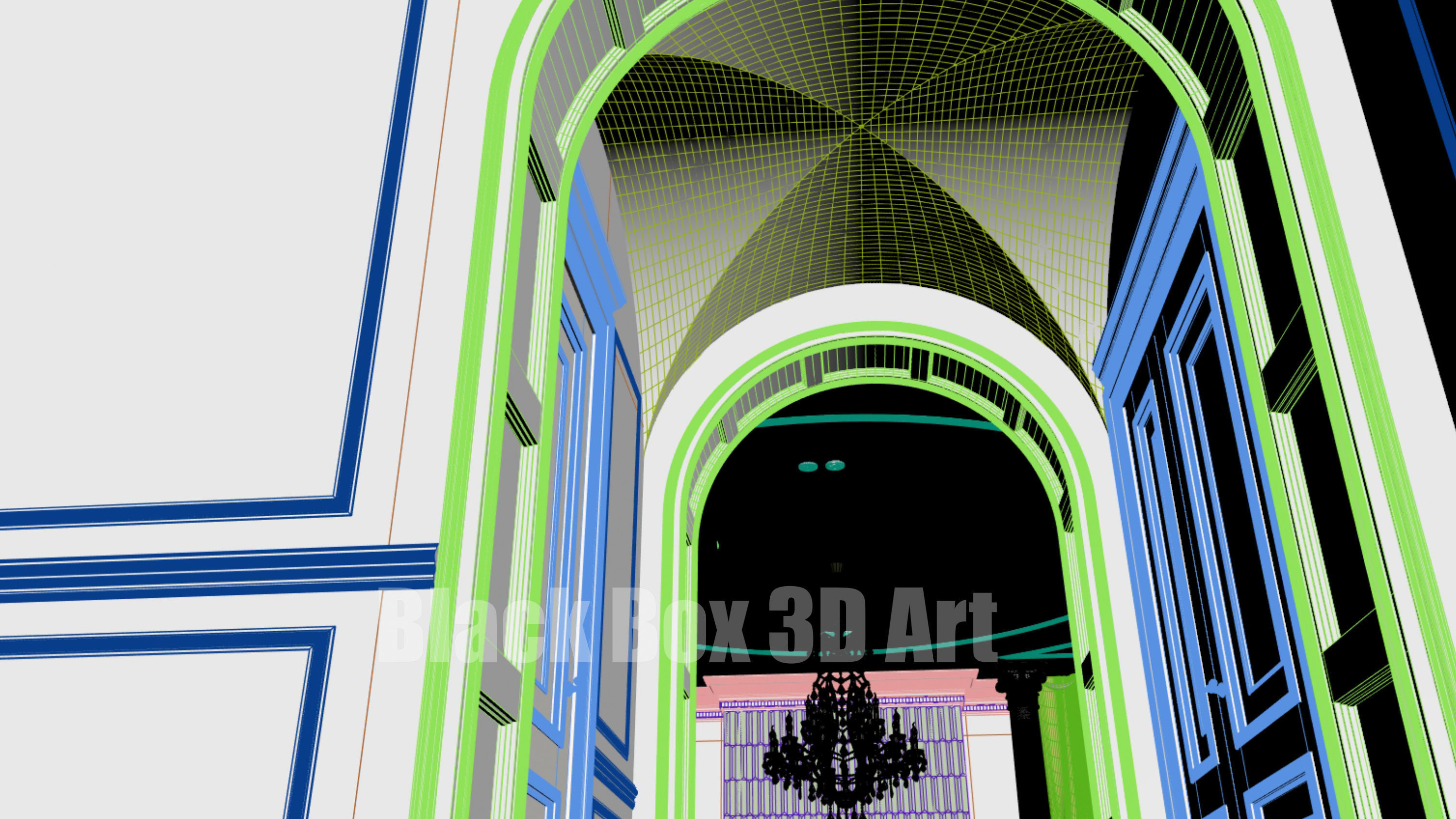 Classic interior design of the villa 3D model_22