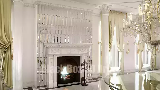 Classic interior design of the villa 3D model