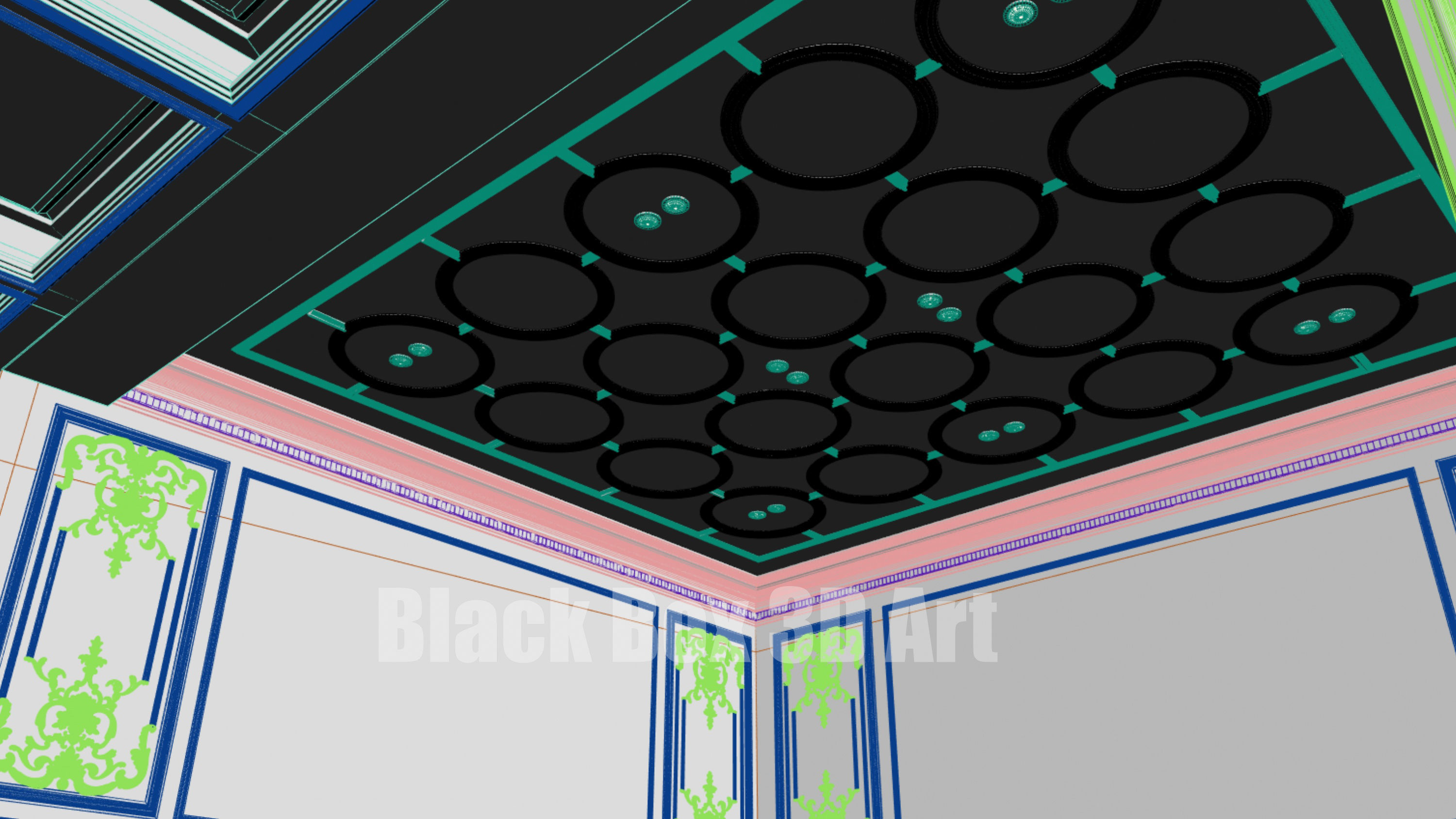 Classic interior design of the villa 3D model_24