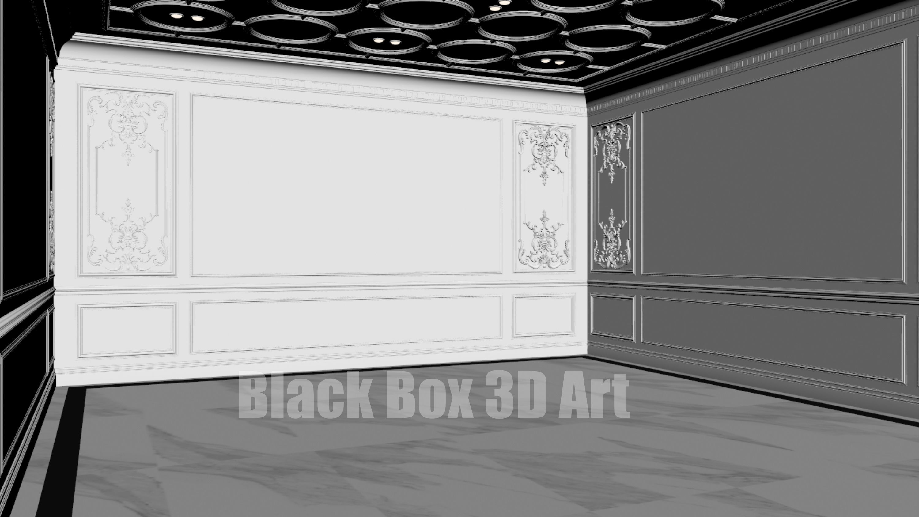 Classic interior design of the villa 3D model_52