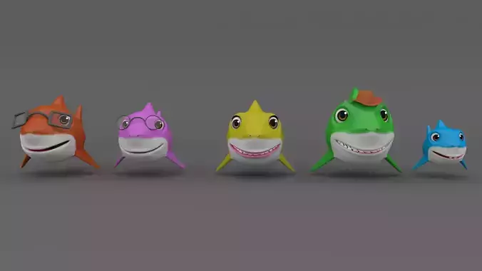 Shark family cartoon