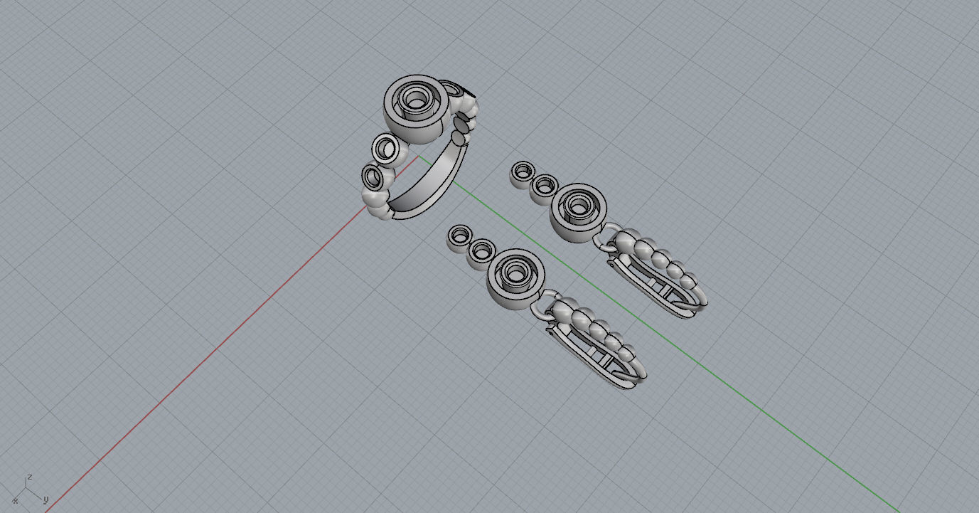 Ring and Earrings  3D print model_14