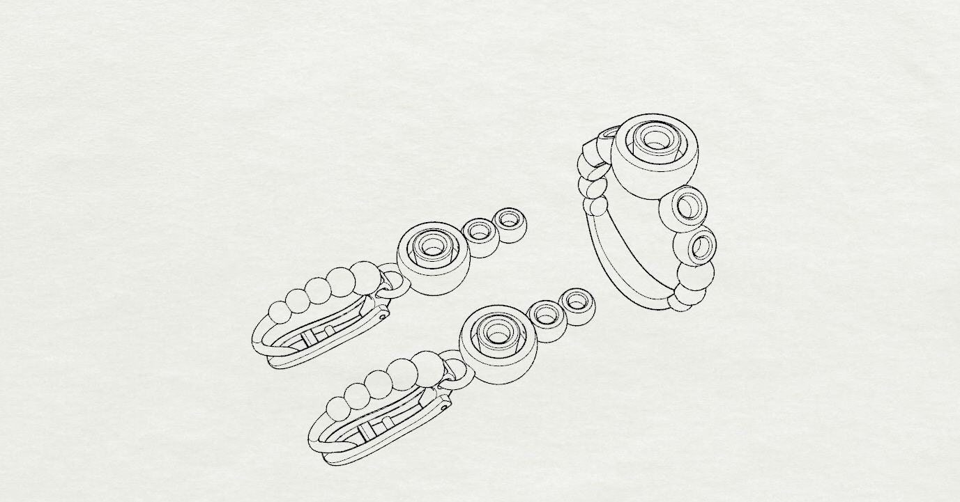 Ring and Earrings  3D print model_20