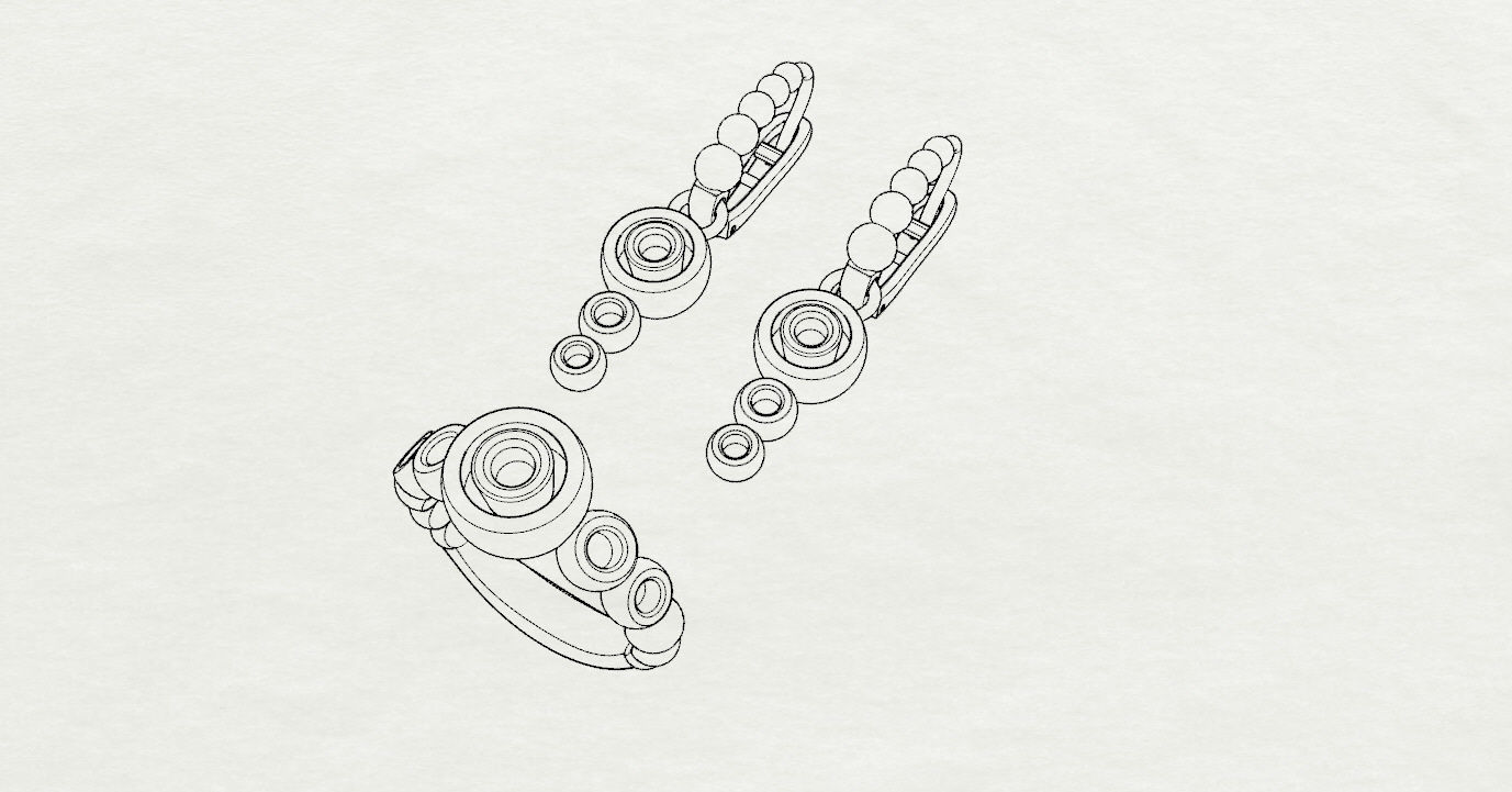 Ring and Earrings  3D print model_23