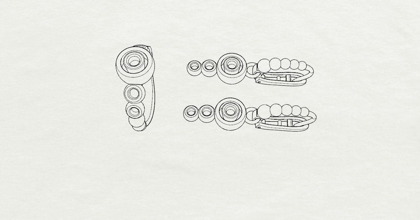 Ring and Earrings  3D print model_21