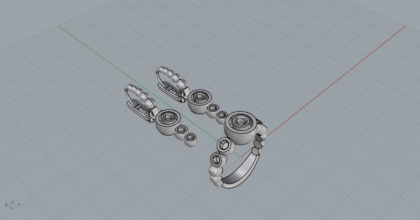 Ring and Earrings  3D print model_17
