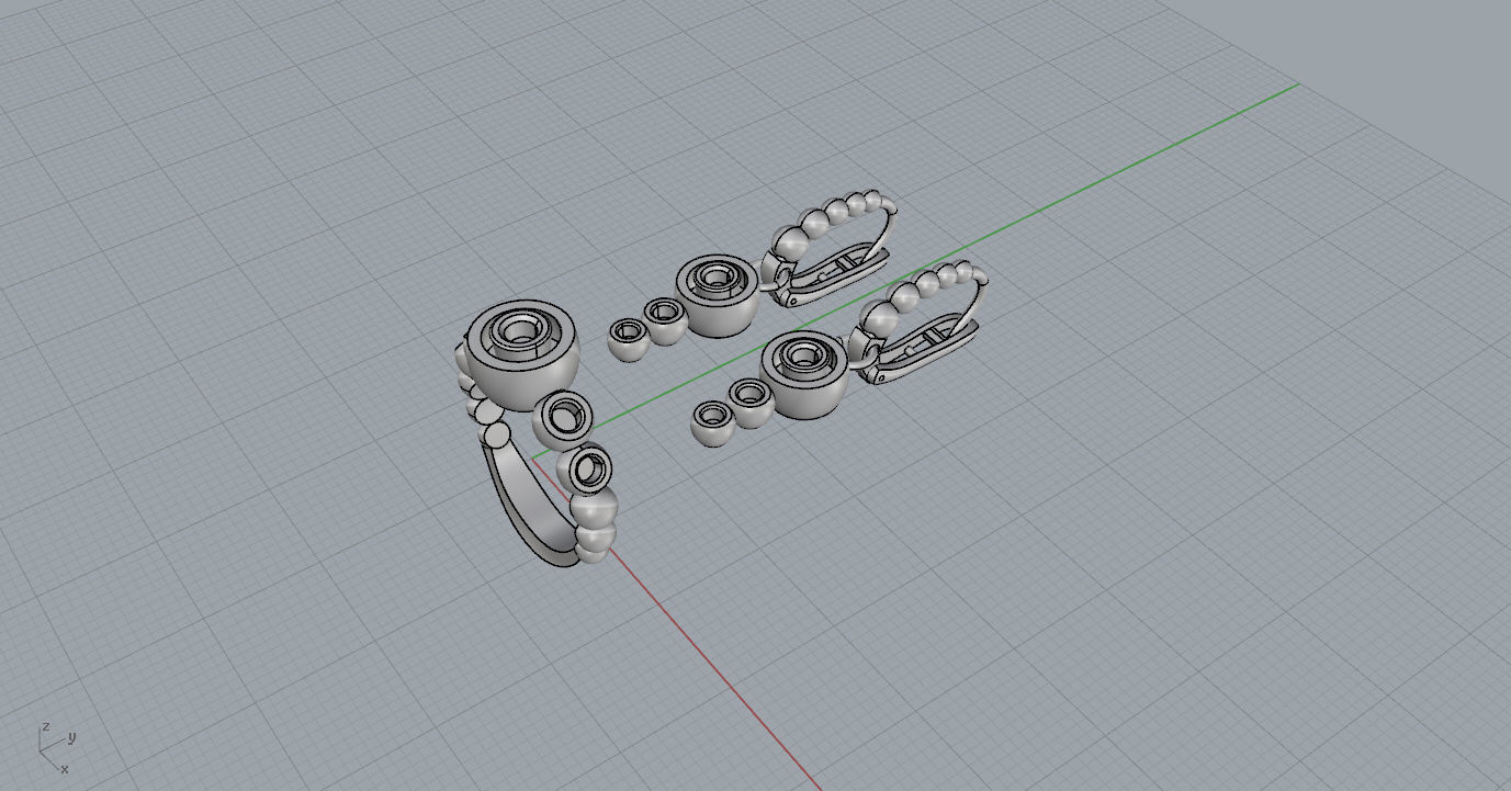 Ring and Earrings  3D print model_13