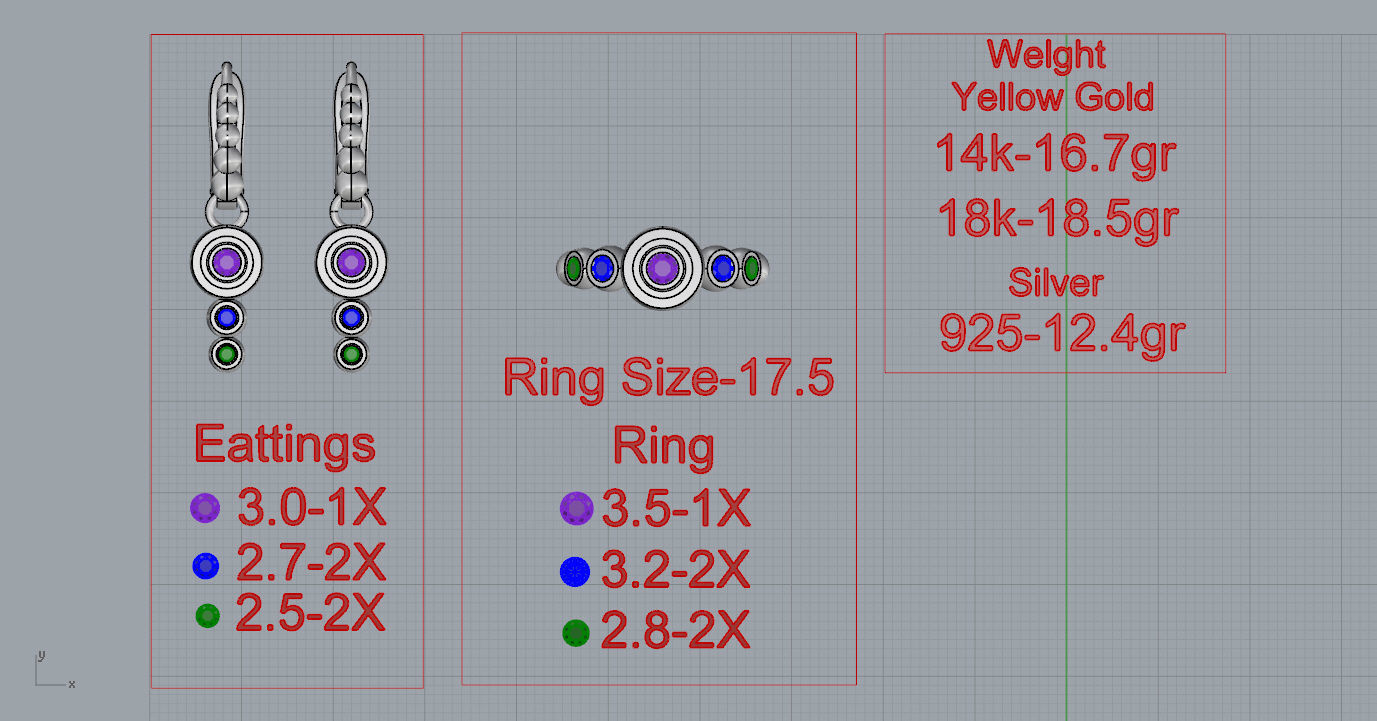 Ring and Earrings  3D print model_11