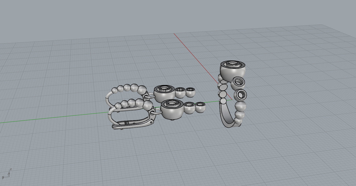 Ring and Earrings  3D print model_16