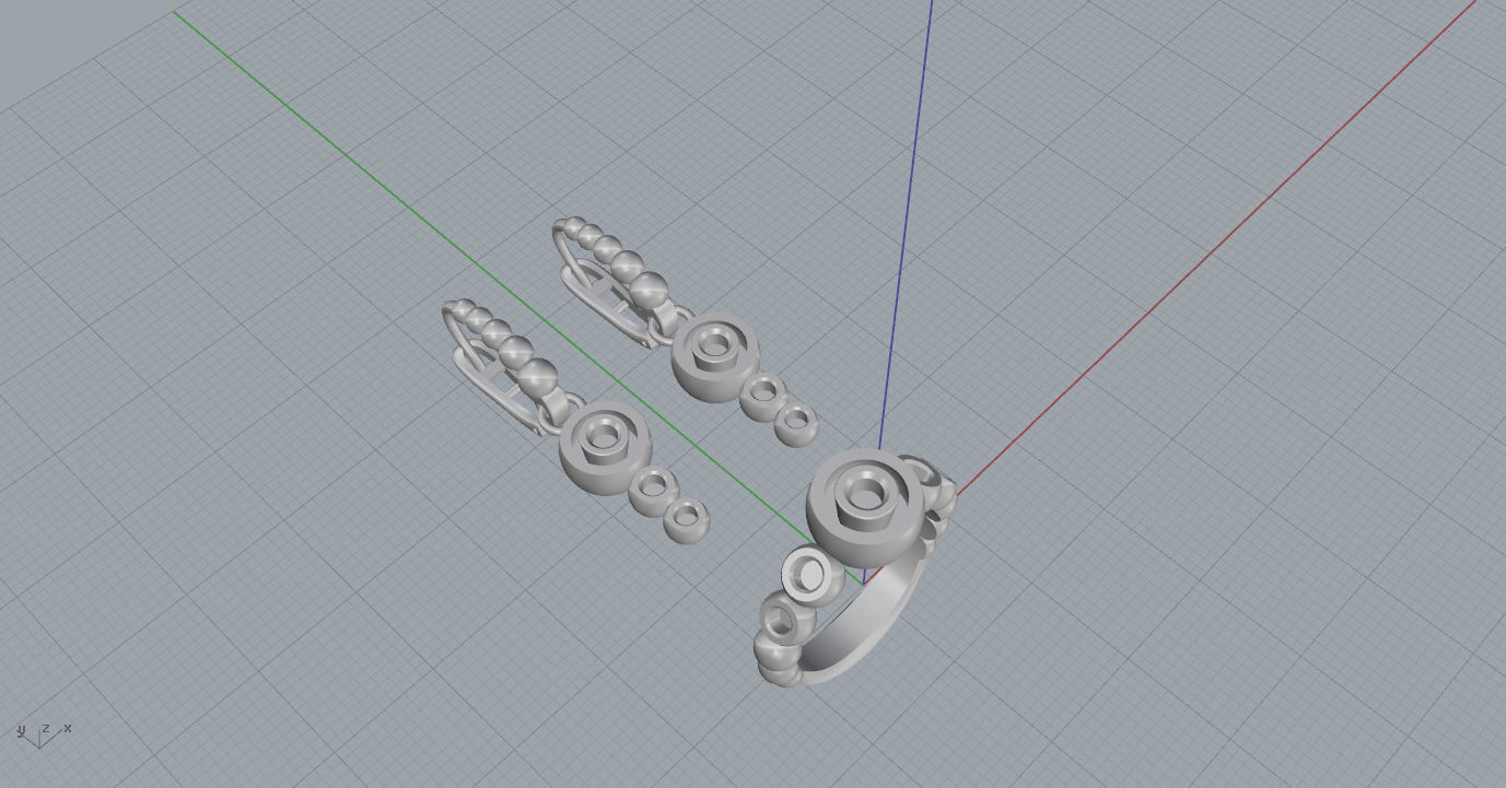 Ring and Earrings  3D print model_18