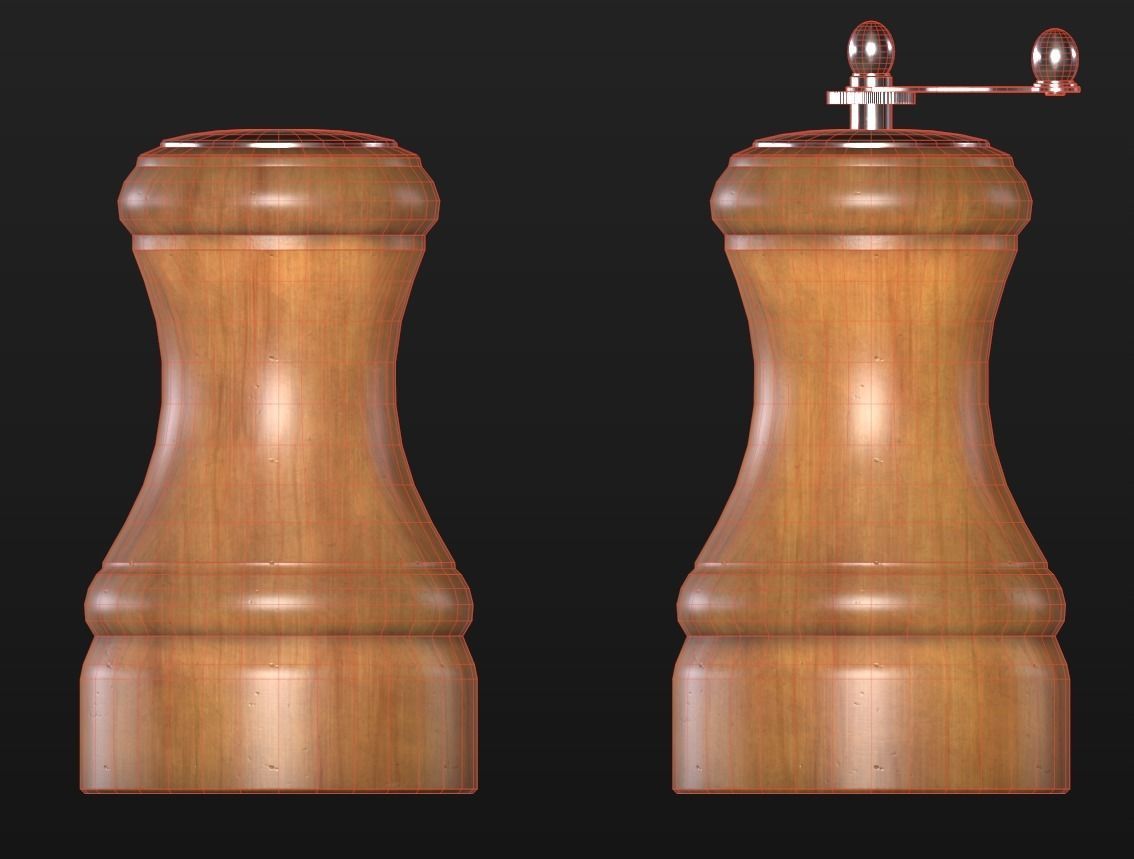 Salt and Pepper Shakers Low-poly 3D model_5