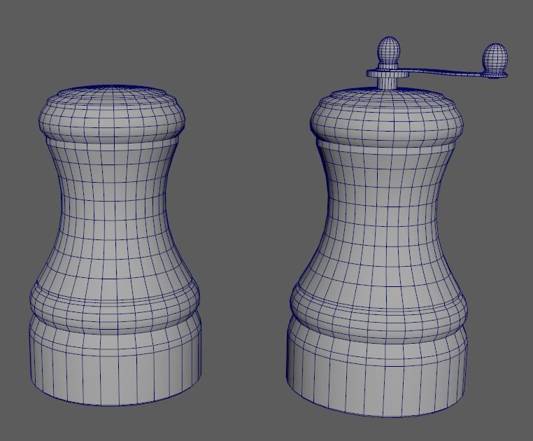 Salt and Pepper Shakers Low-poly 3D model_6