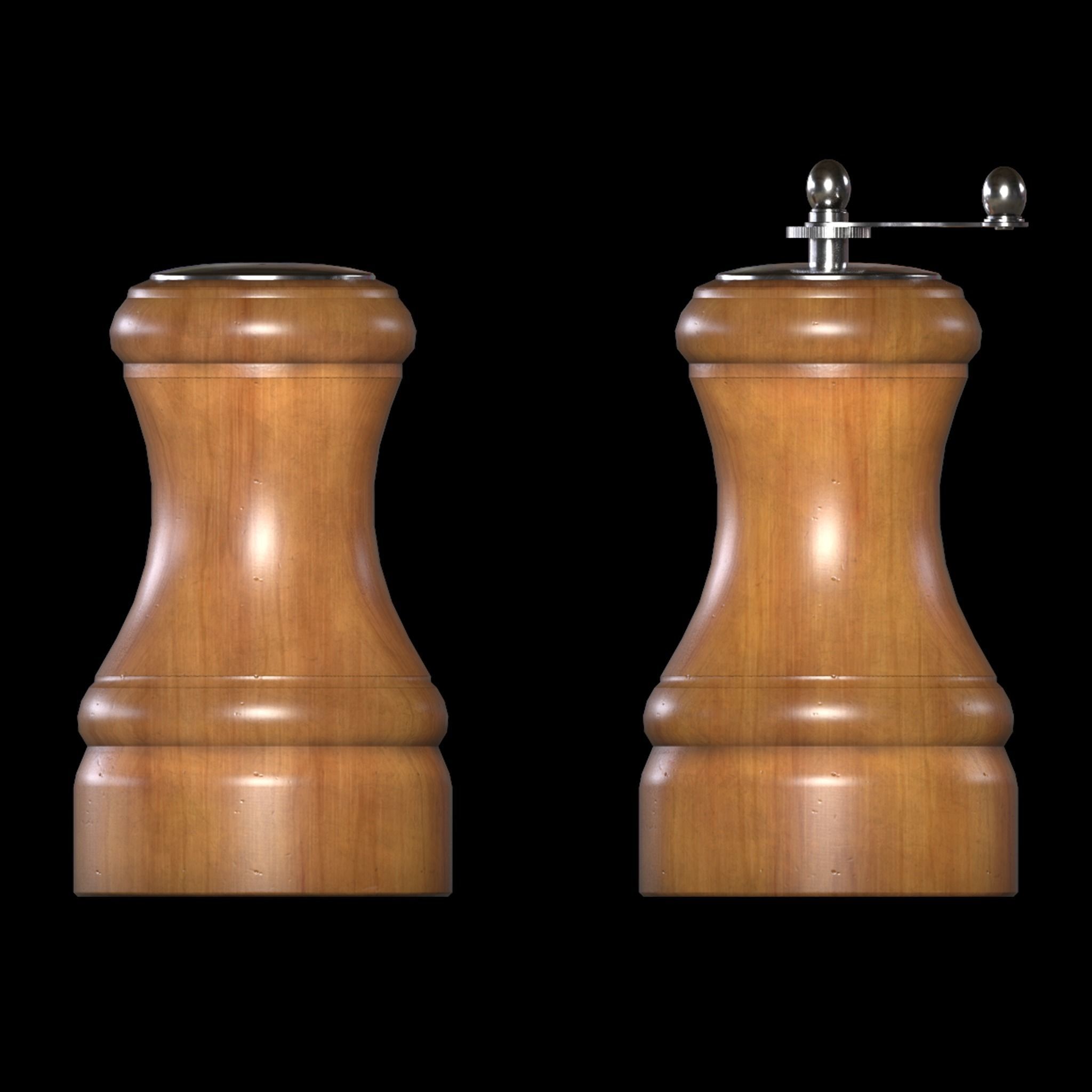 Salt and Pepper Shakers Low-poly 3D model_2