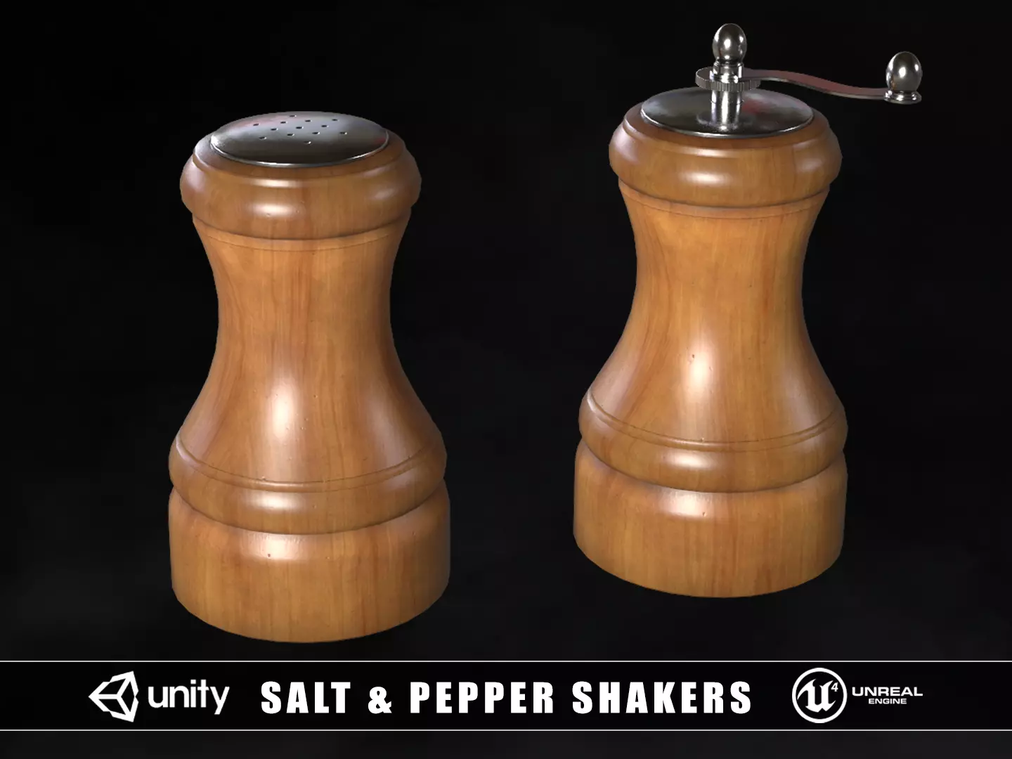 Salt and Pepper Shakers Low-poly 3D model_0