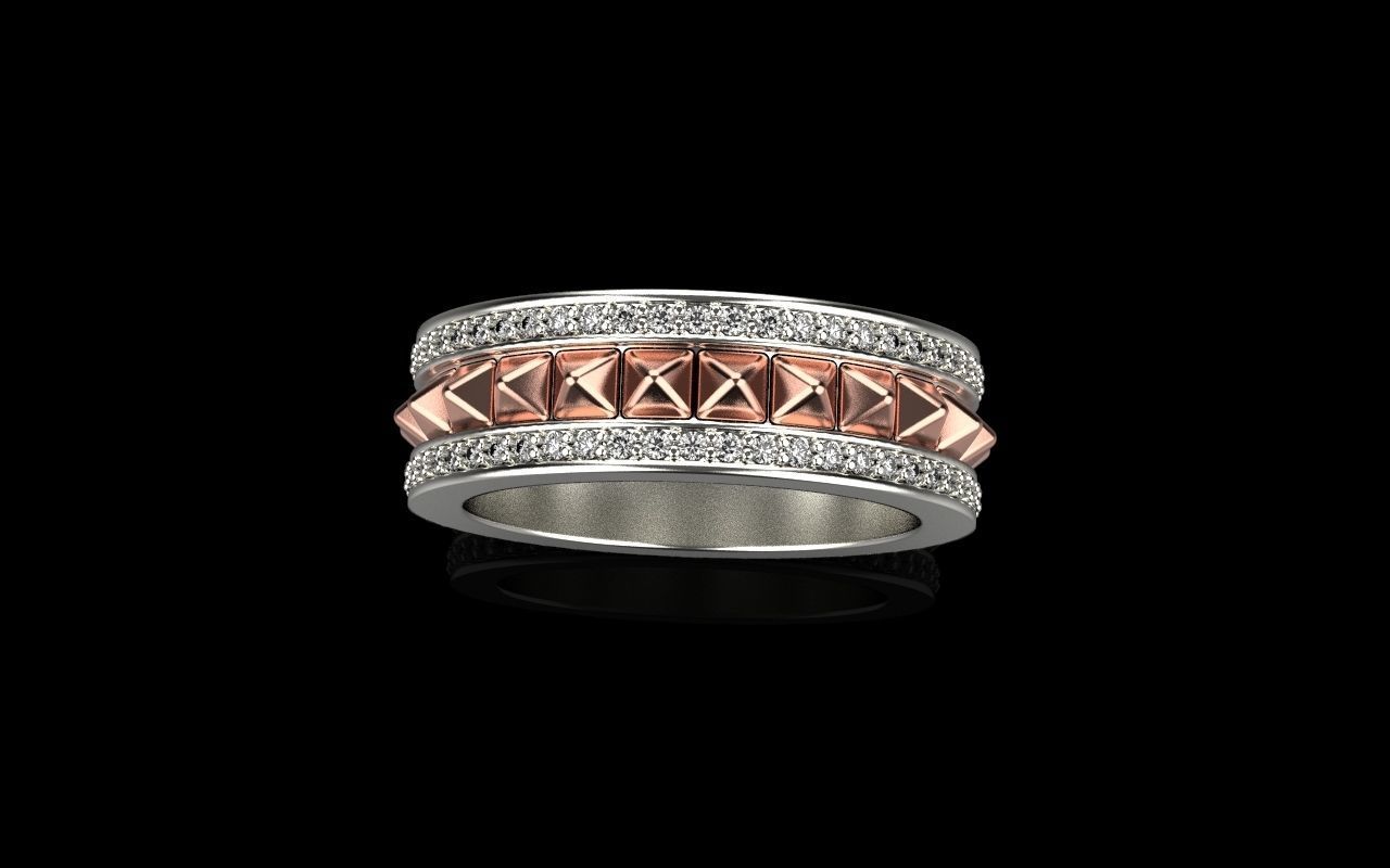 Pyramid ring Size 50 3D print model_10