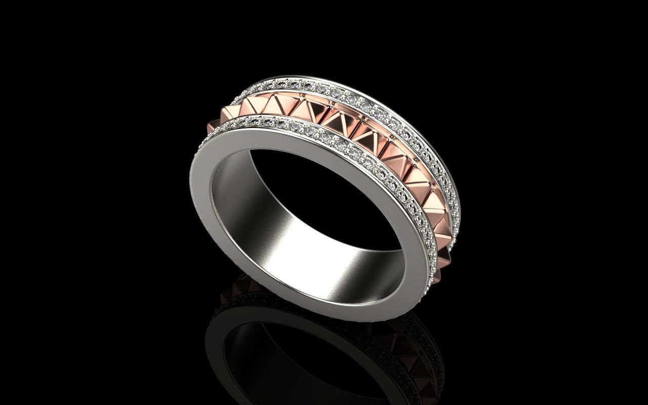 Pyramid ring Size 50 3D print model_9