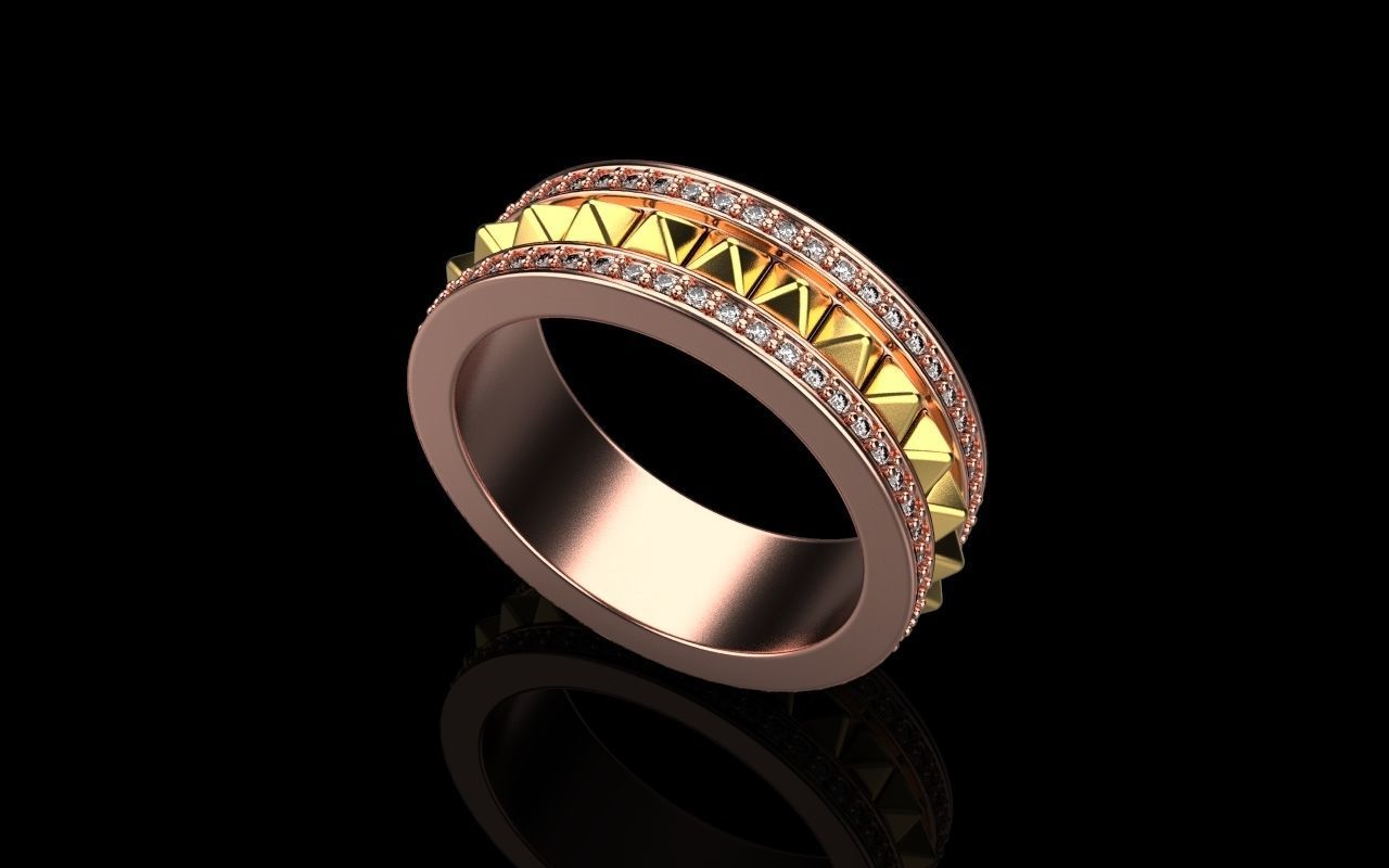 Pyramid ring Size 50 3D print model_1