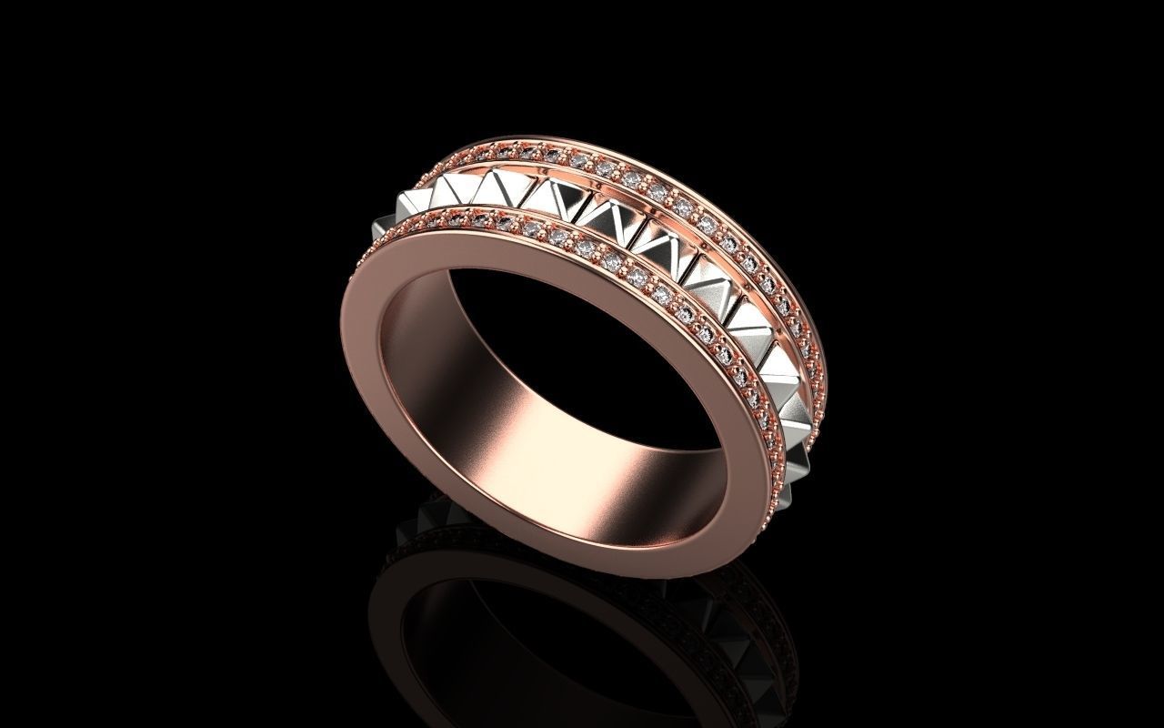 Pyramid ring Size 50 3D print model_8