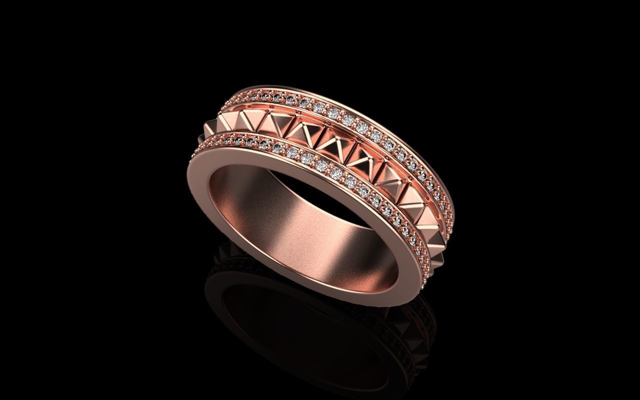 Pyramid ring Size 50 3D print model_4