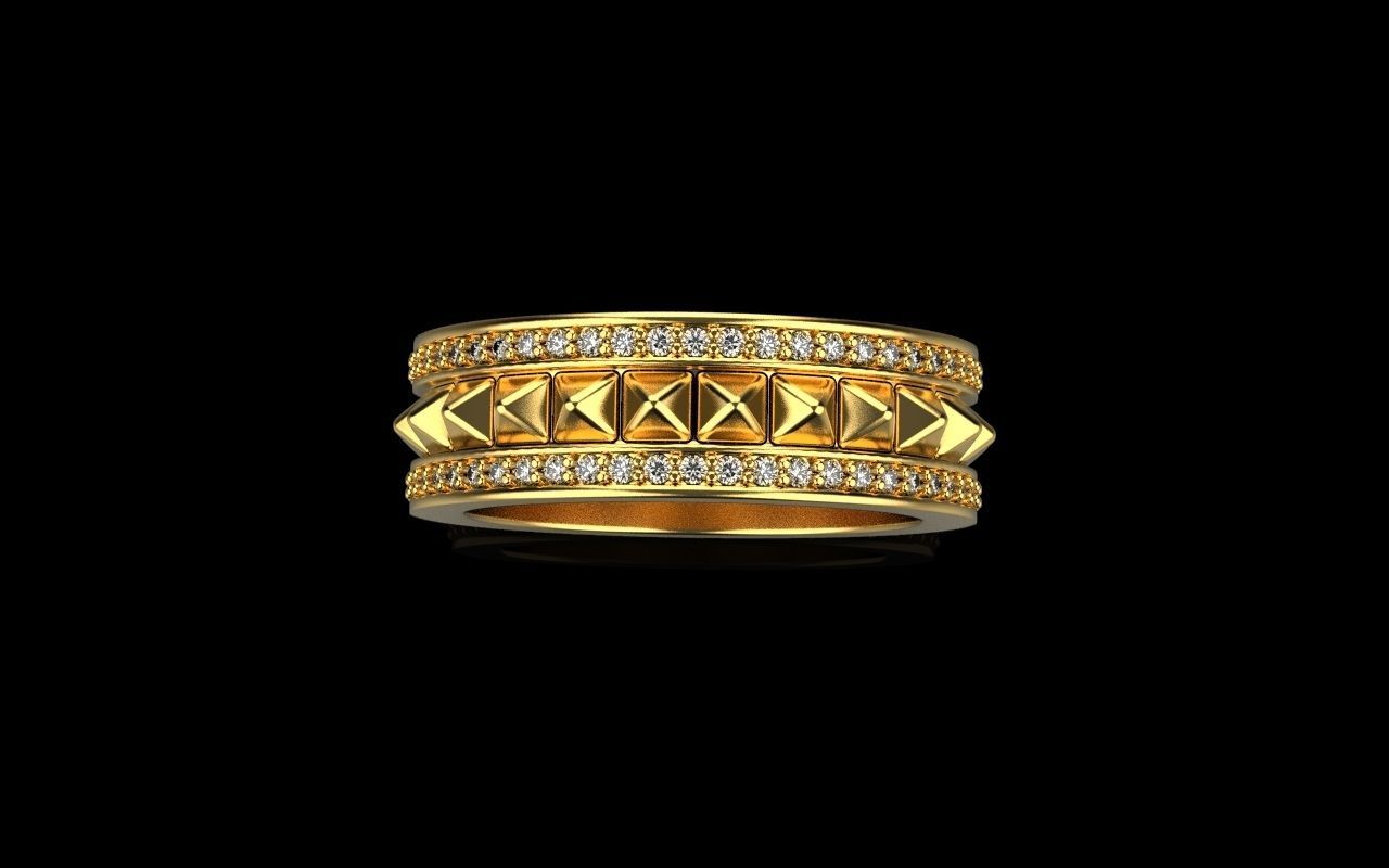 Pyramid ring Size 50 3D print model_3