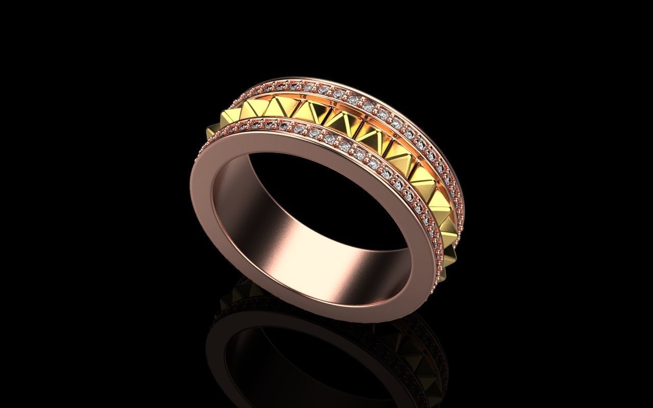 Pyramid ring Size 50 3D print model_6