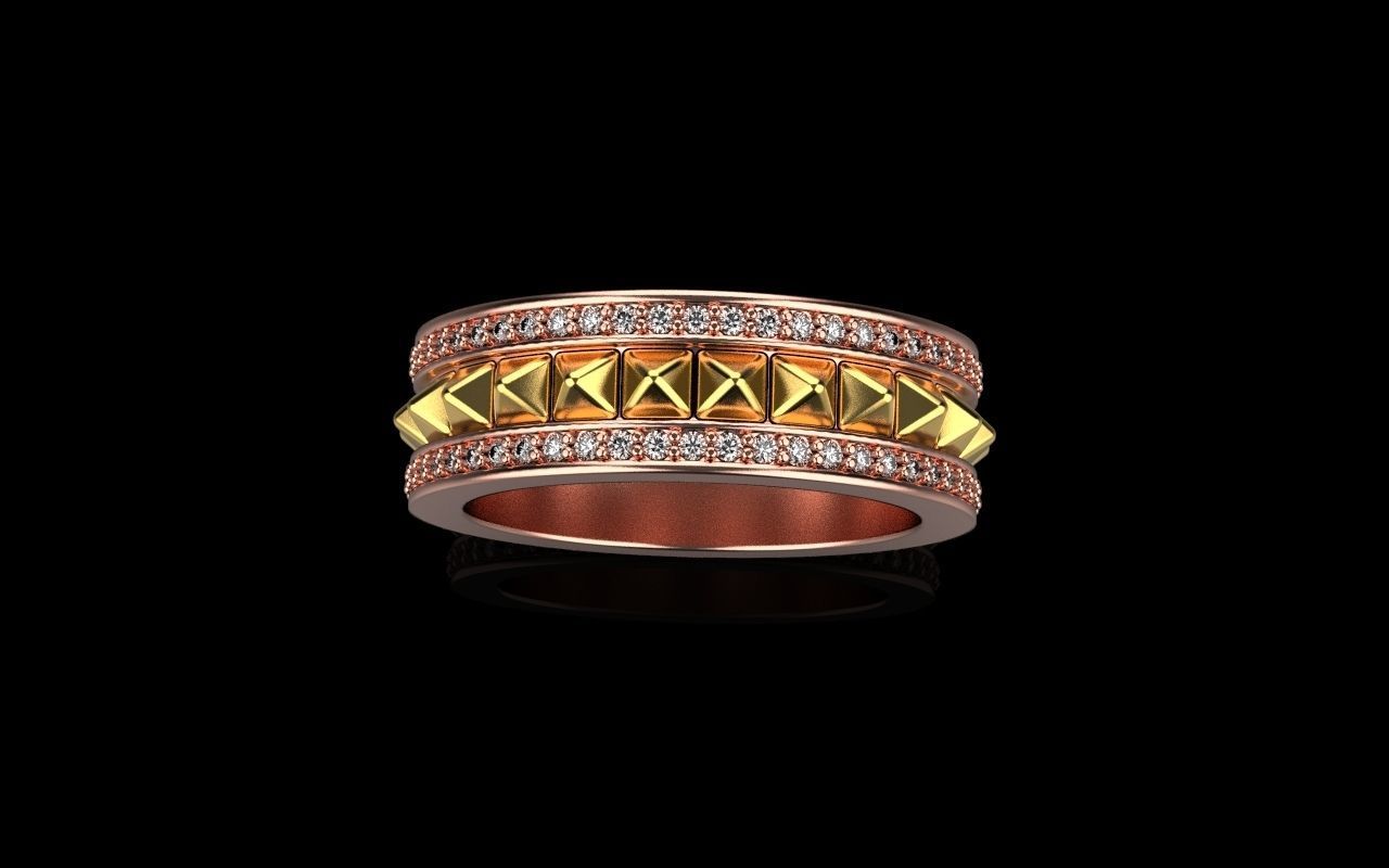 Pyramid ring Size 50 3D print model_7