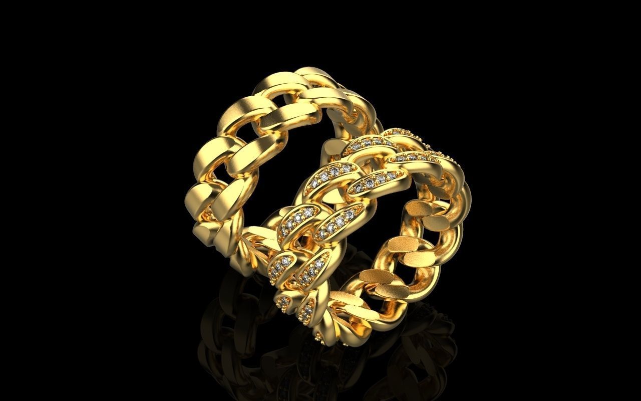 Cuban chain ring  Size 17  3D print model_16